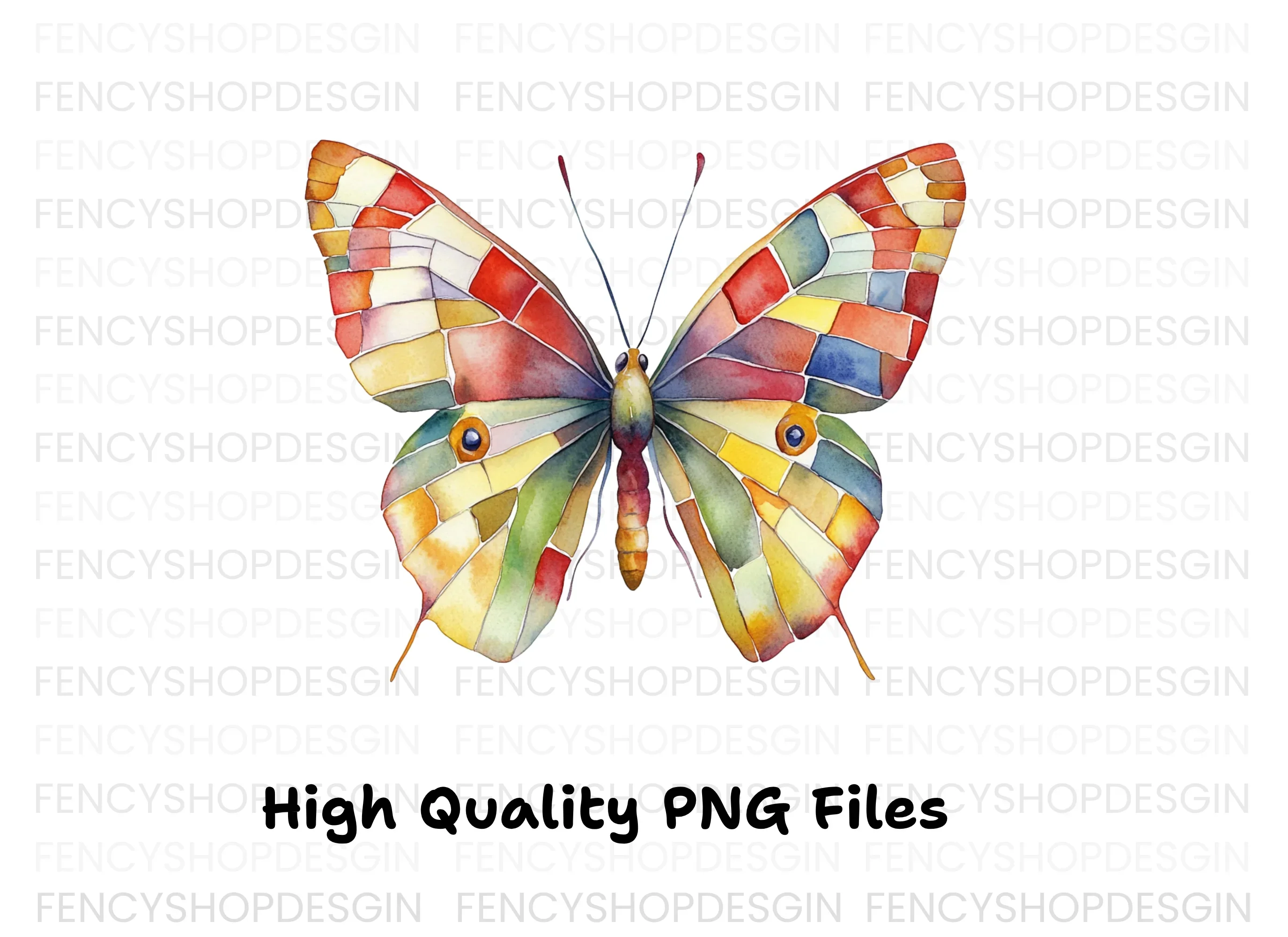 Vibrant Stained Glass Butterfly Clipart Bundle - Image 2