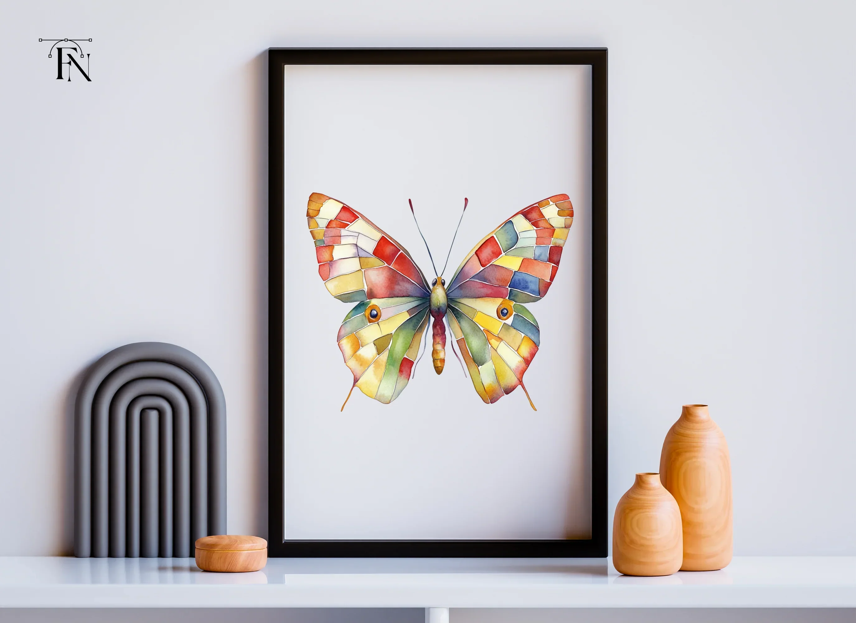 Vibrant Stained Glass Butterfly Clipart Bundle - Image 4