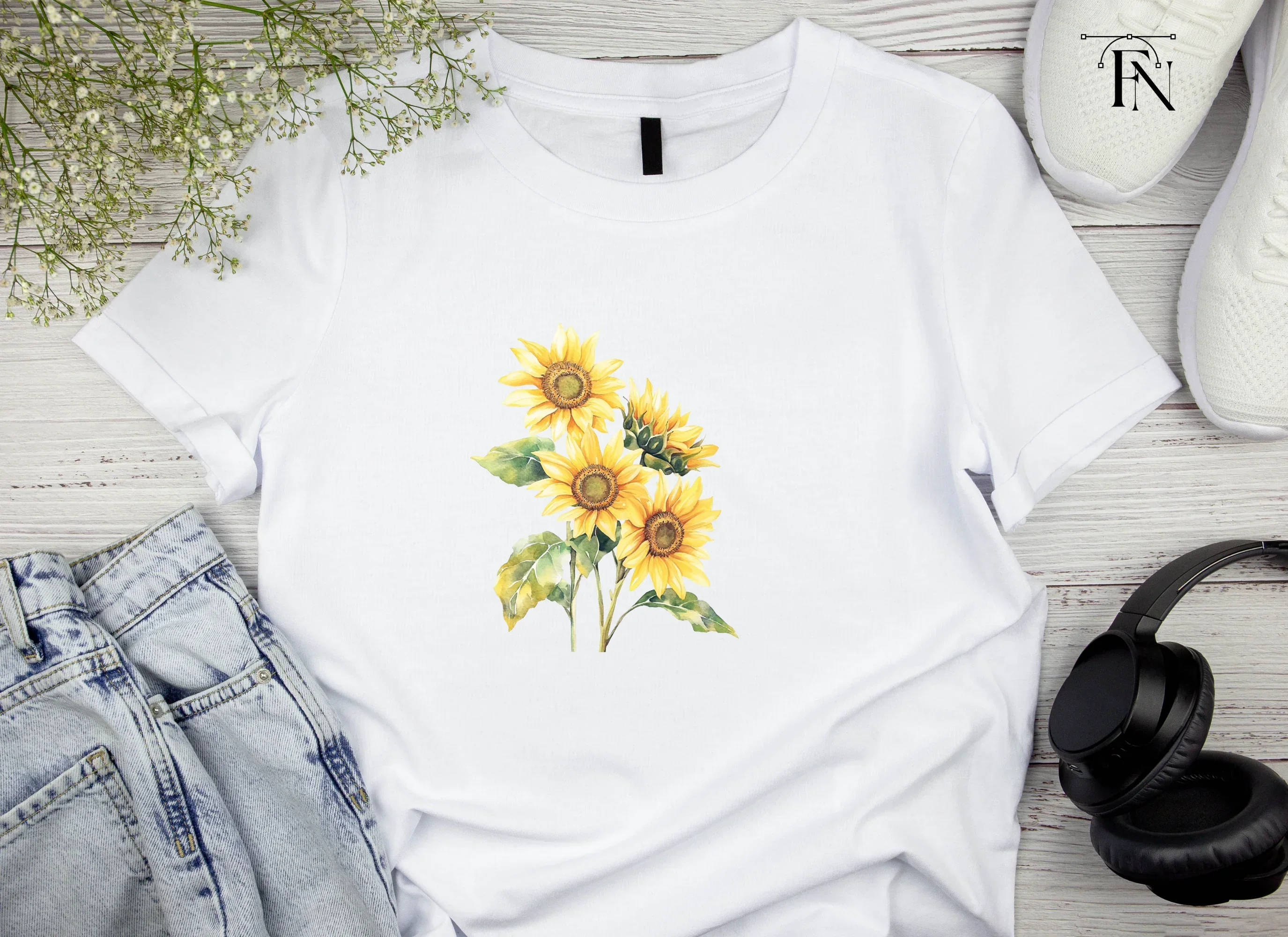Vibrant Sunflower Bouquet Clipart Bundle - Image 4