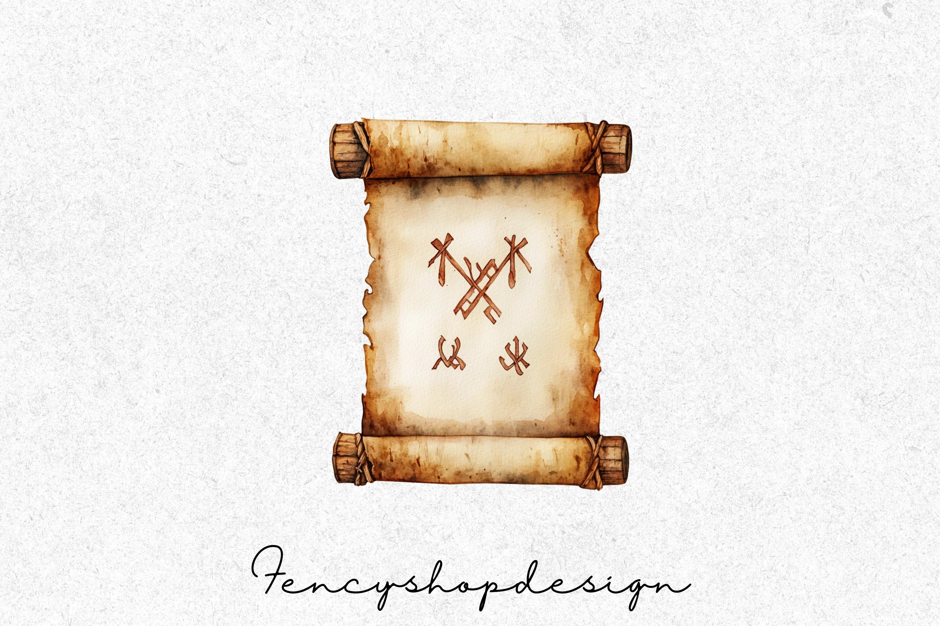 Viking Runes Ancient Scroll Clipart Bundle - Image 8