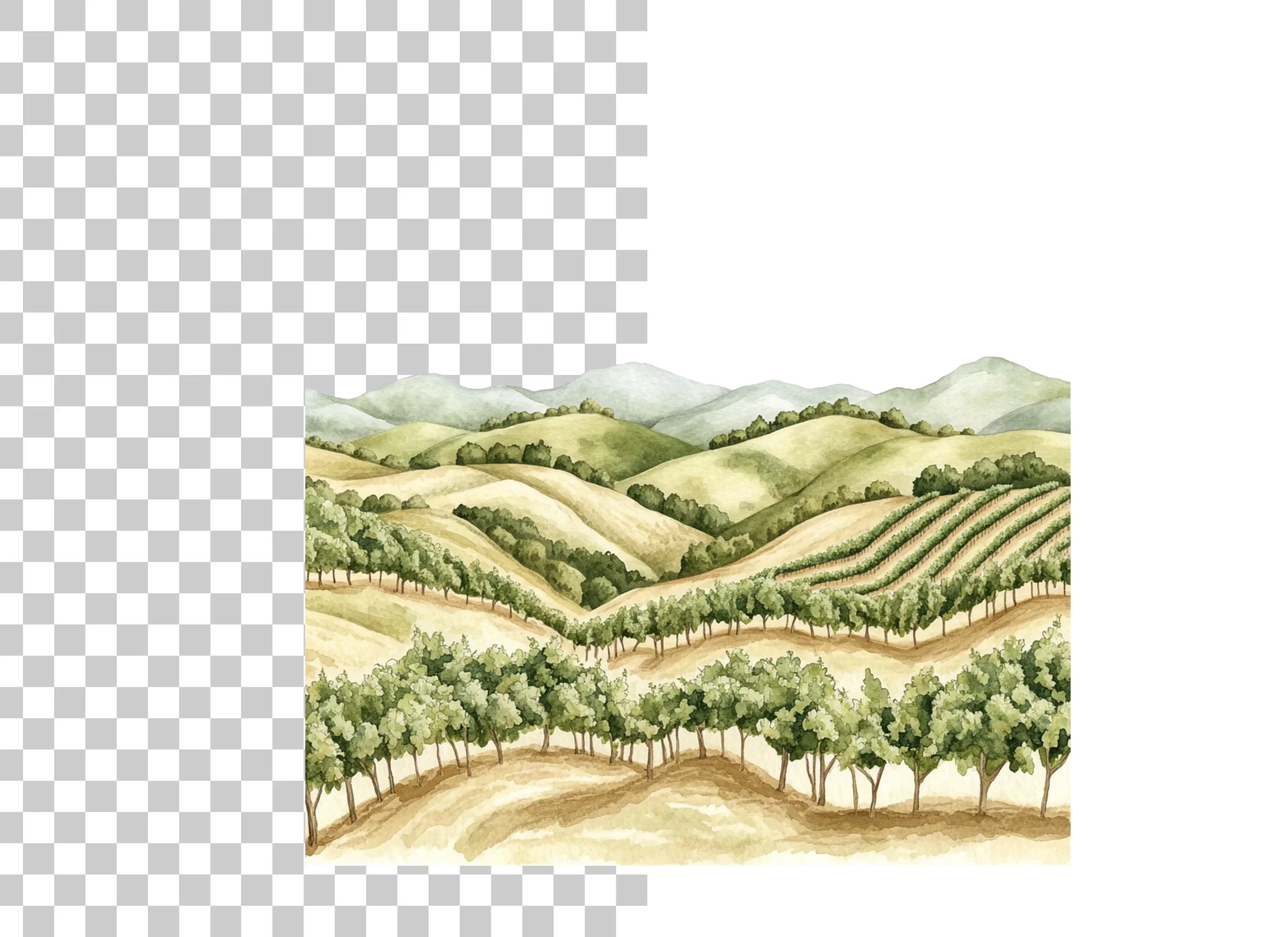 Vineyard Landscape Clipart Bundle - Image 2