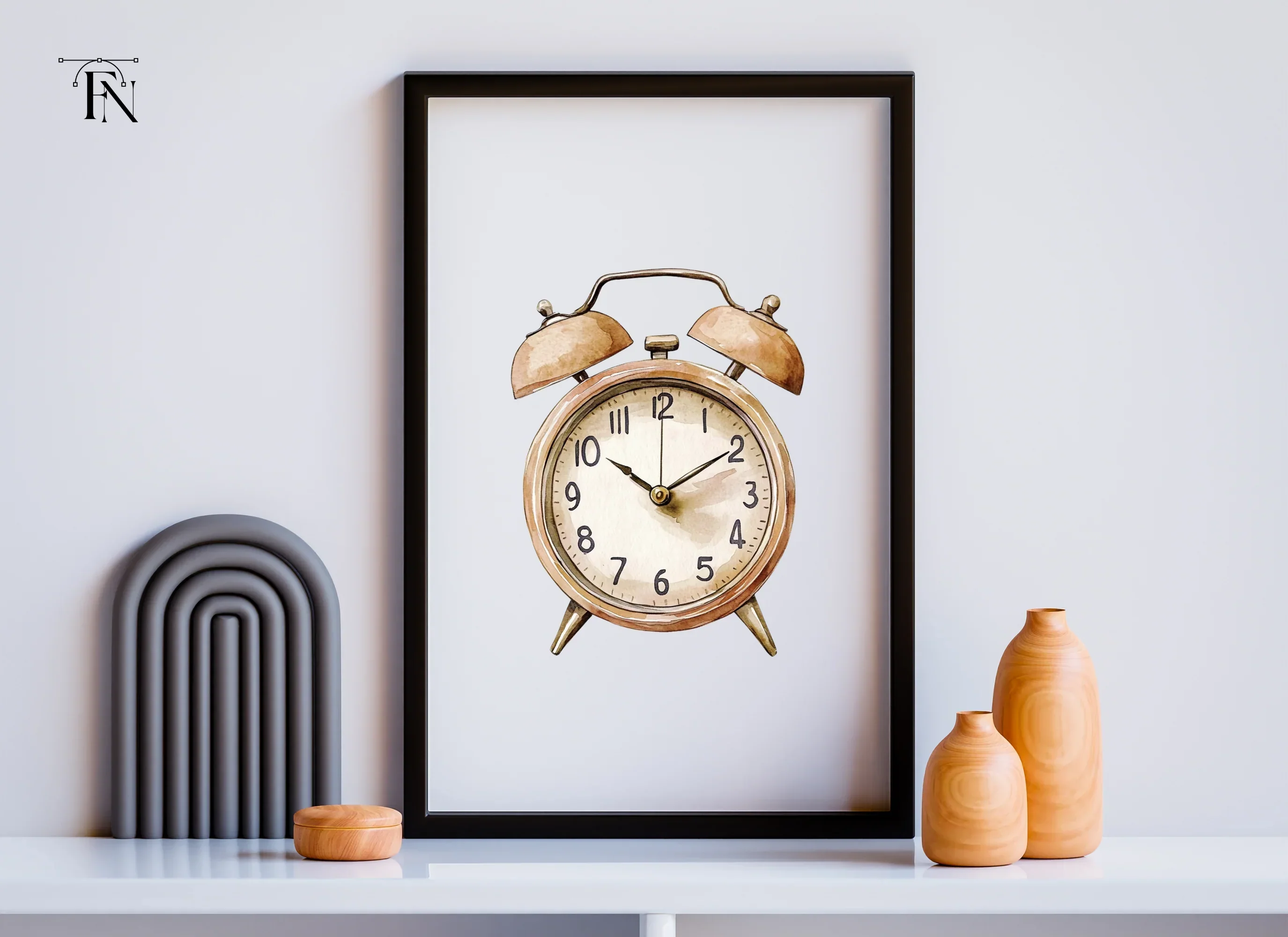 Vintage Alarm Clock Clipart Bundle - Image 3