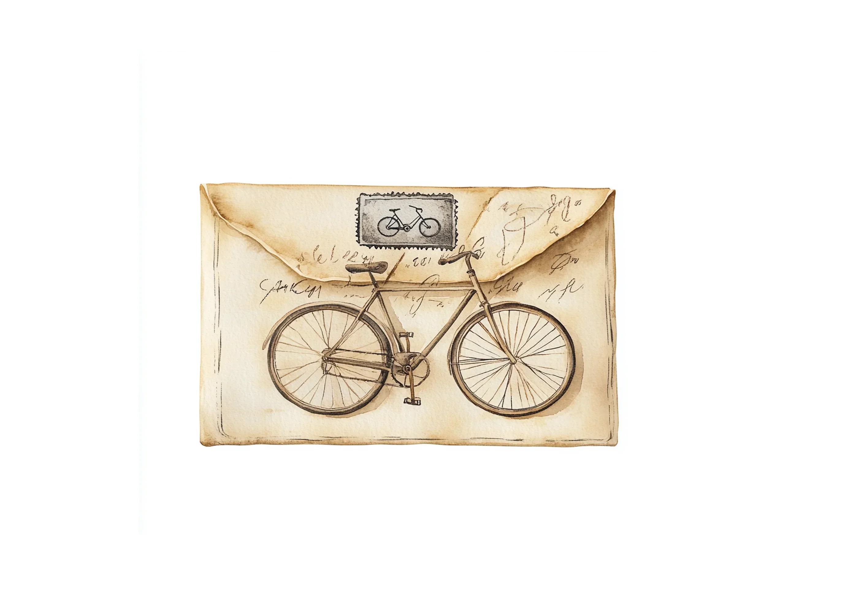 Vintage Bicycle Mail Clipart Bundle - Image 2
