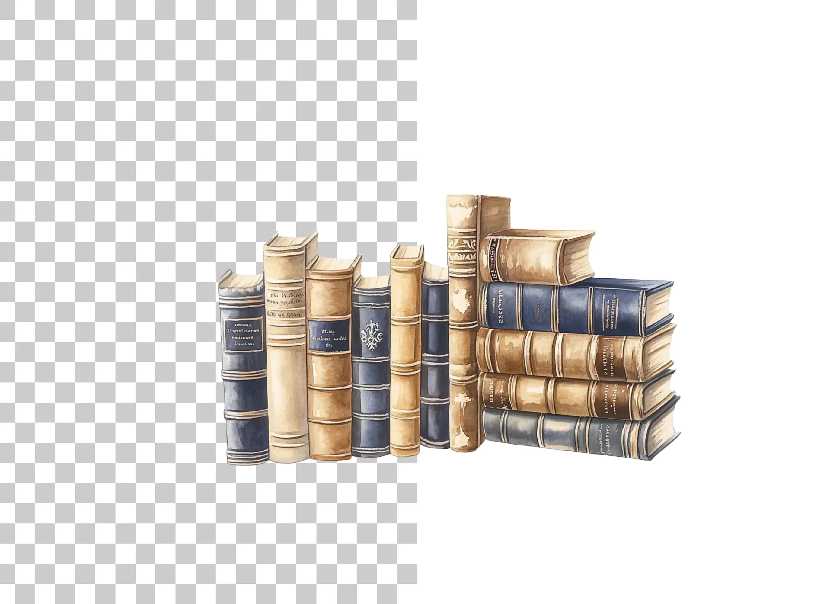 Vintage Book Stacks Clipart Bundle - Image 2