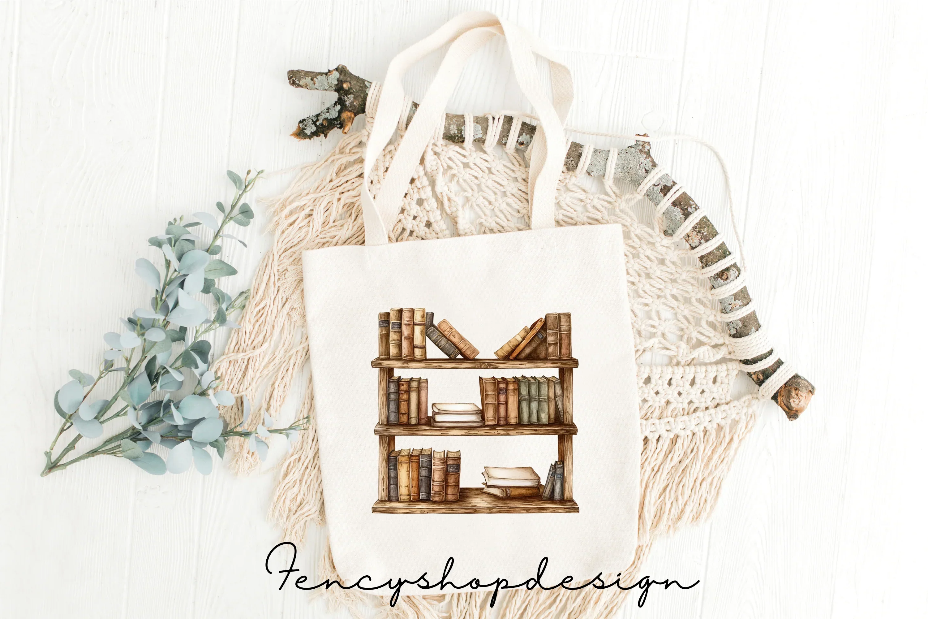 Vintage Bookshelf Clipart Bundle - Image 2