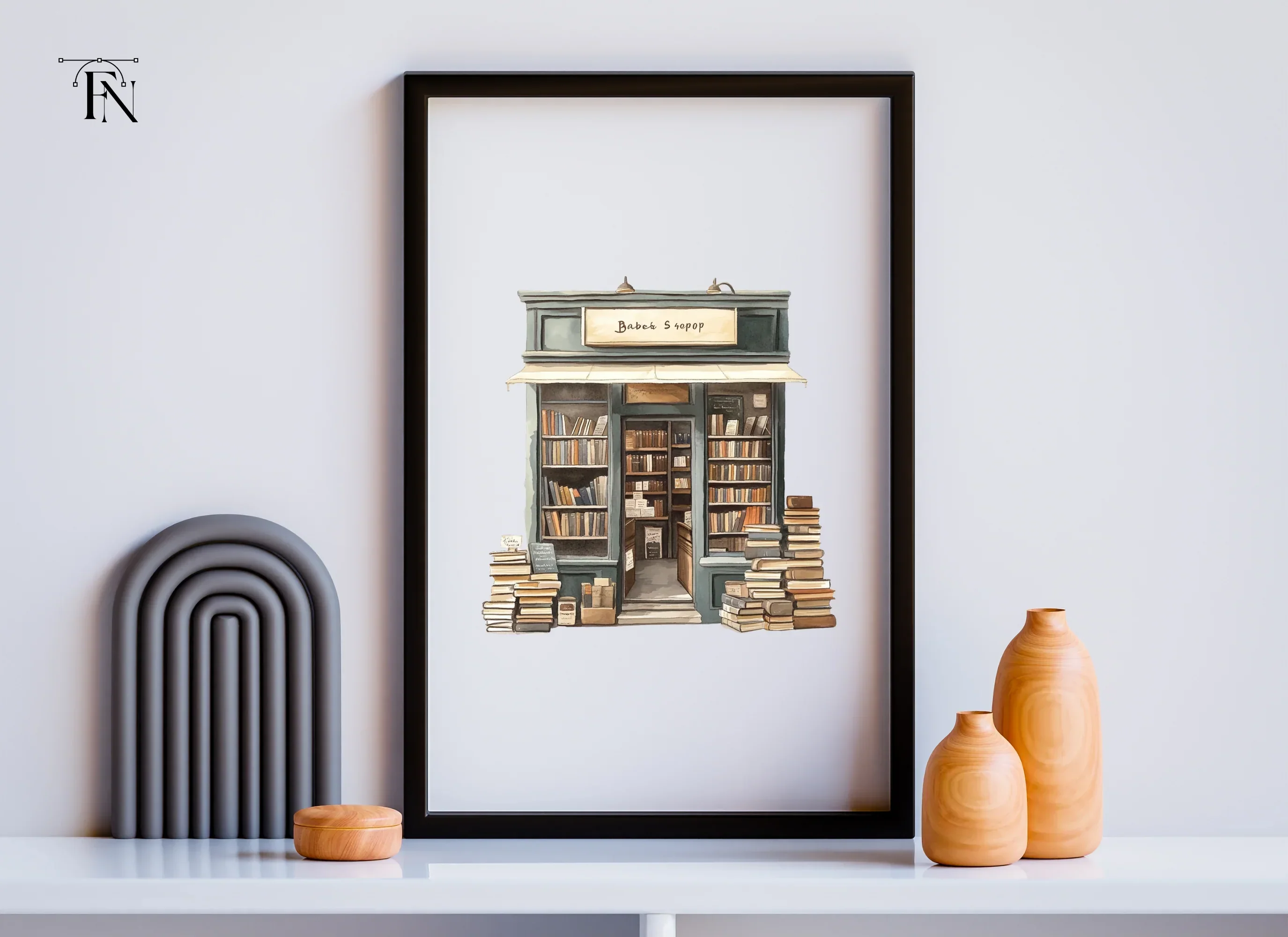 Vintage Bookshop Fronts Clipart Bundle - Image 3