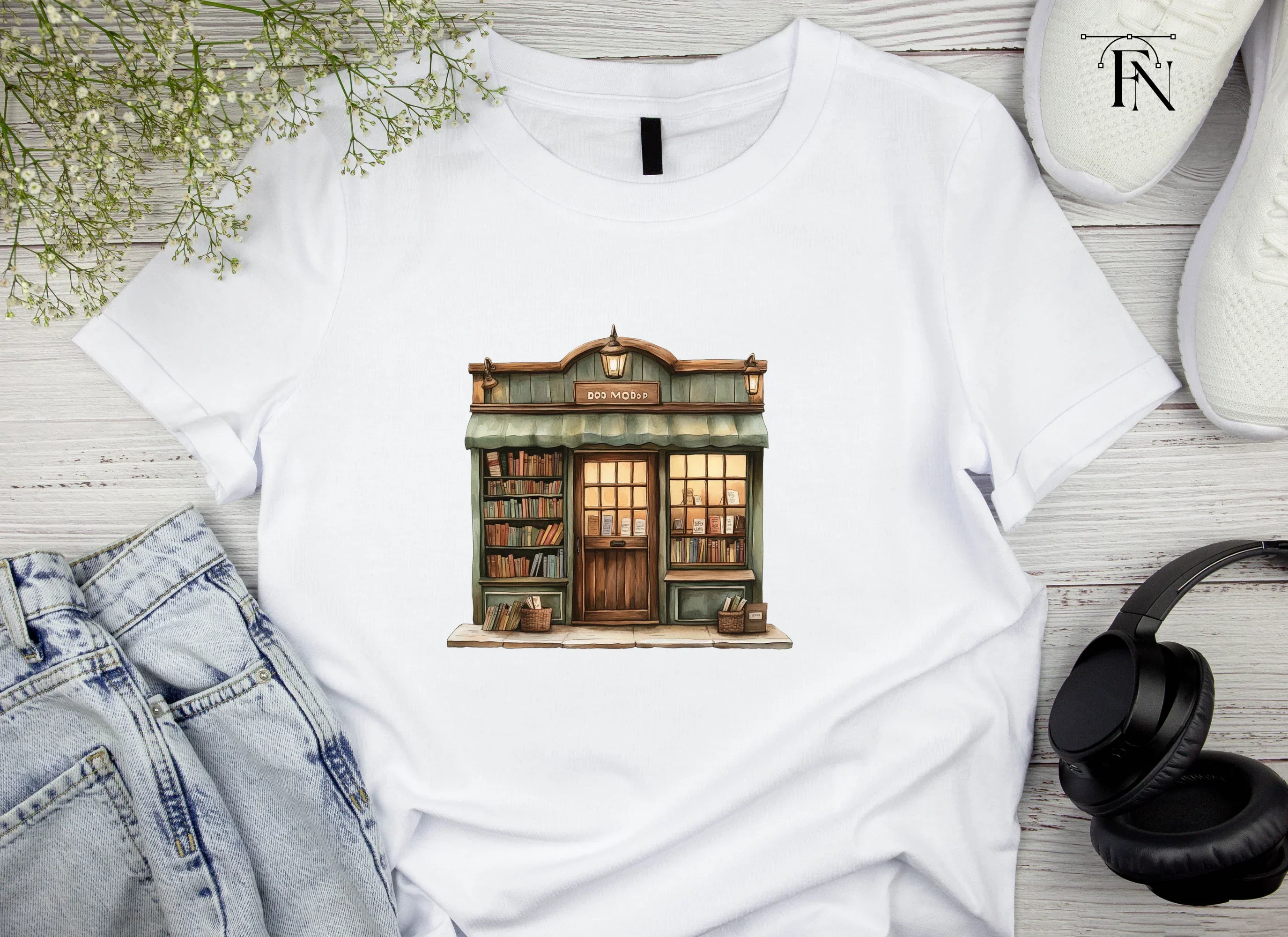 Vintage Bookshop Fronts Clipart Bundle - Image 5