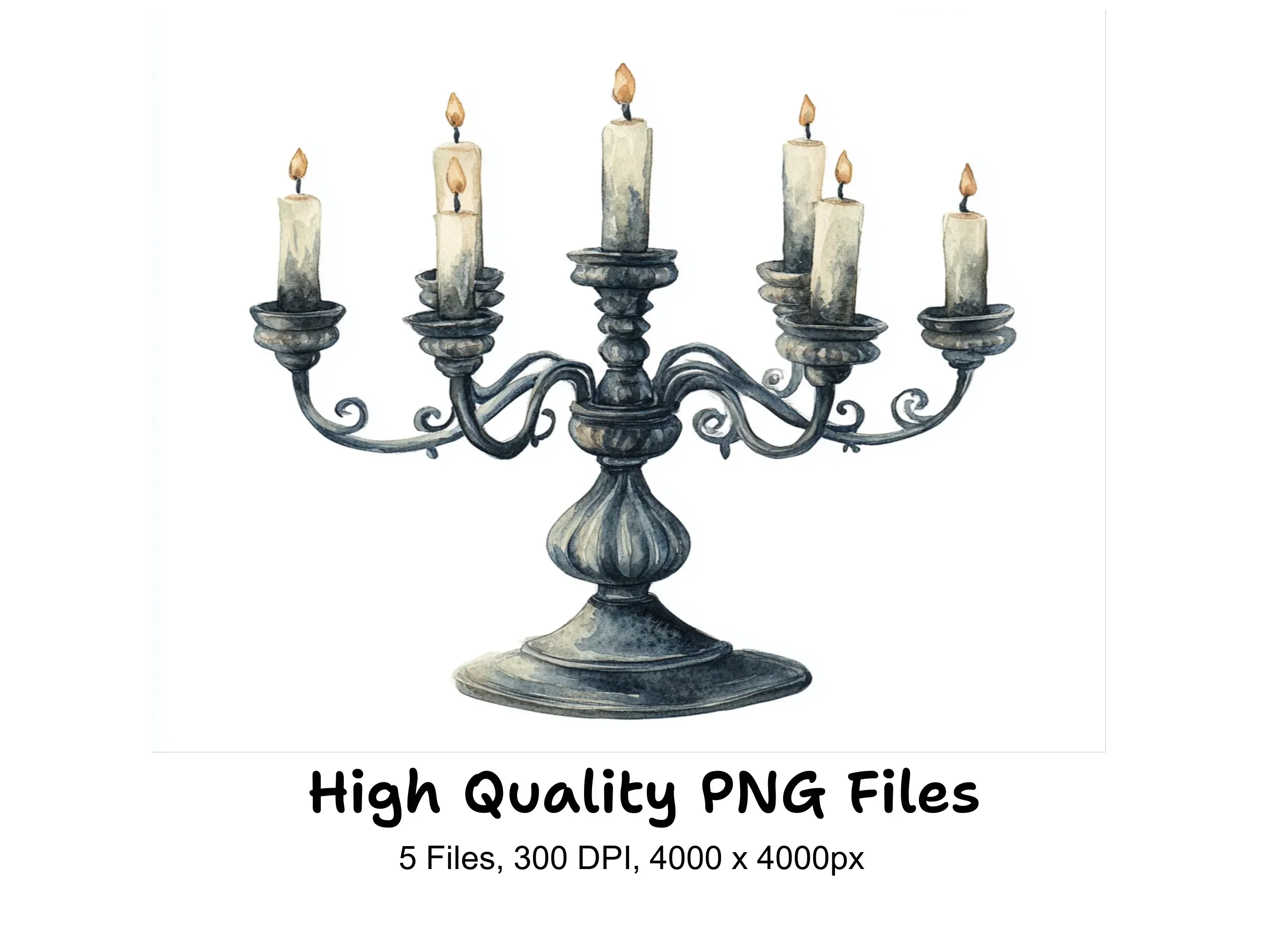 Vintage Candelabra Clipart Bundle