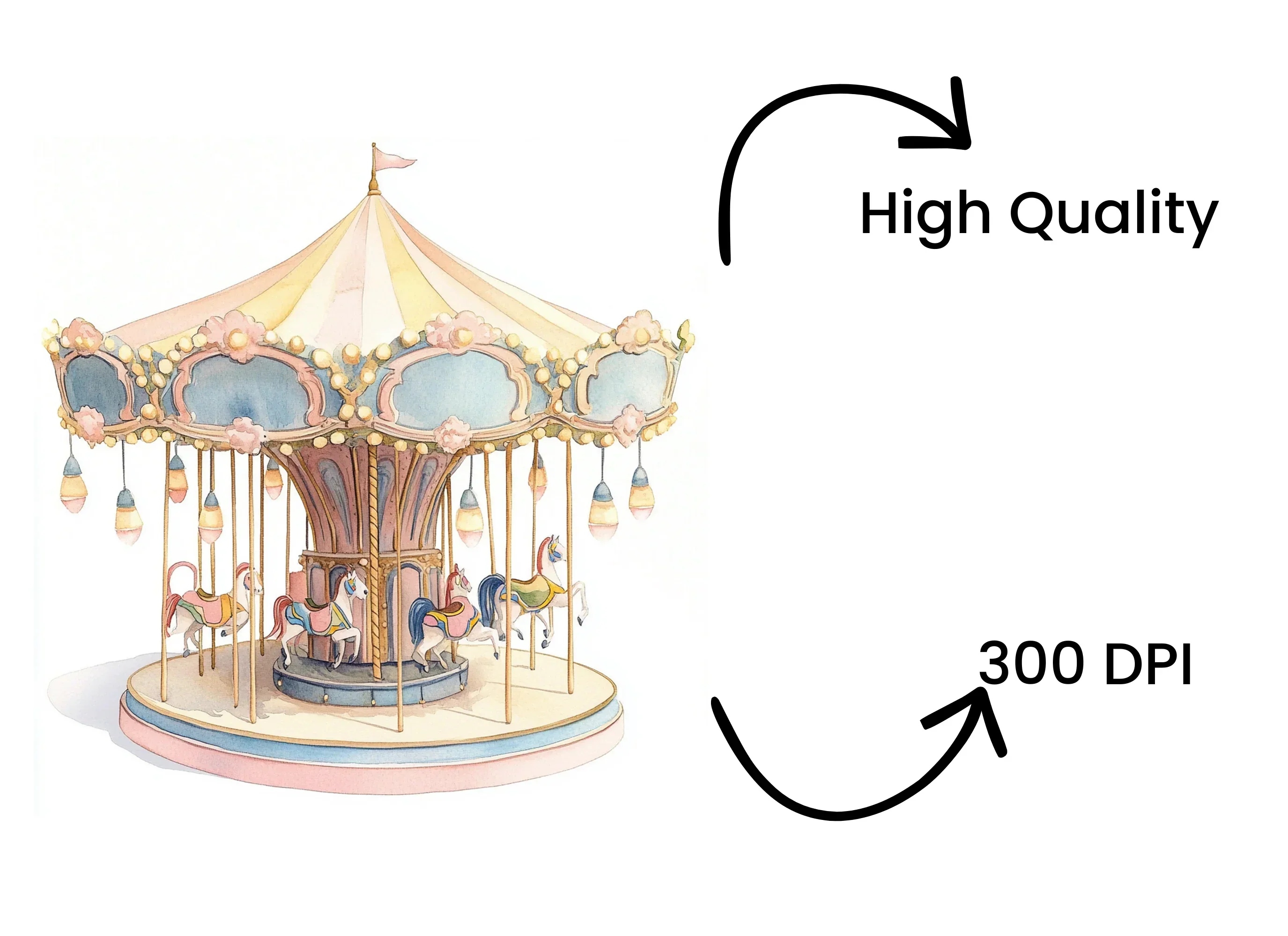 Vintage Carousel Clipart Bundle - Image 4