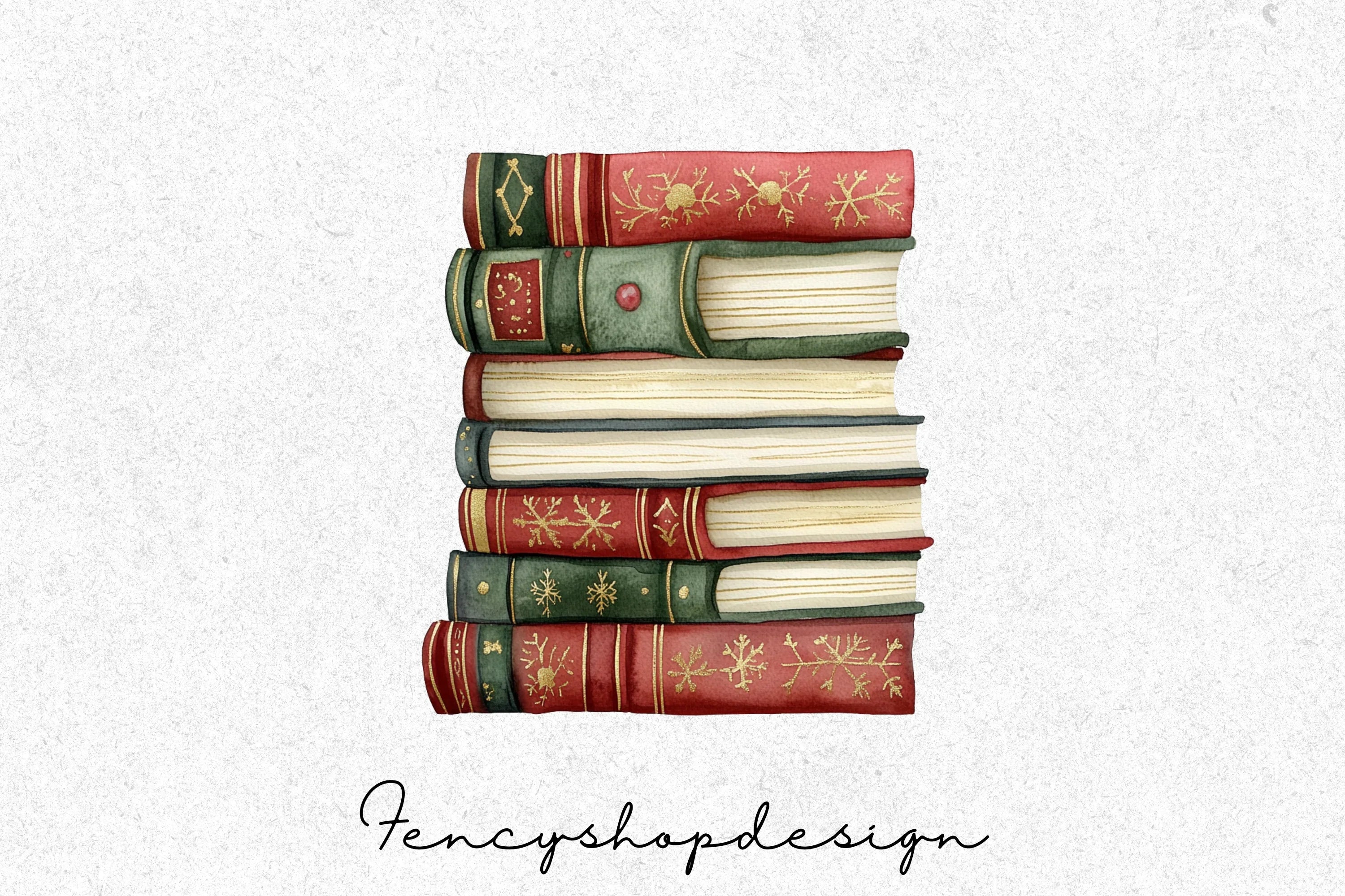 Vintage Christmas Books Clipart Bundle - Image 6
