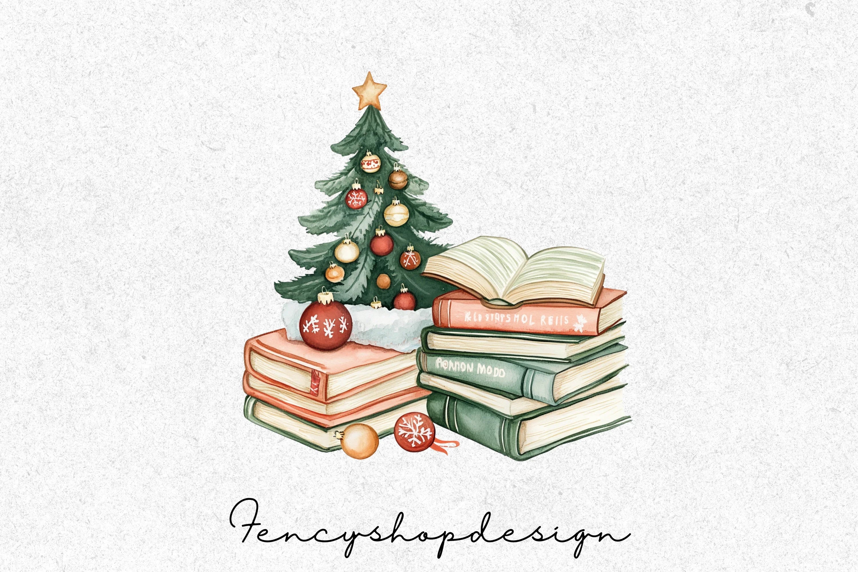 Vintage Christmas Books Clipart Bundle - Image 7