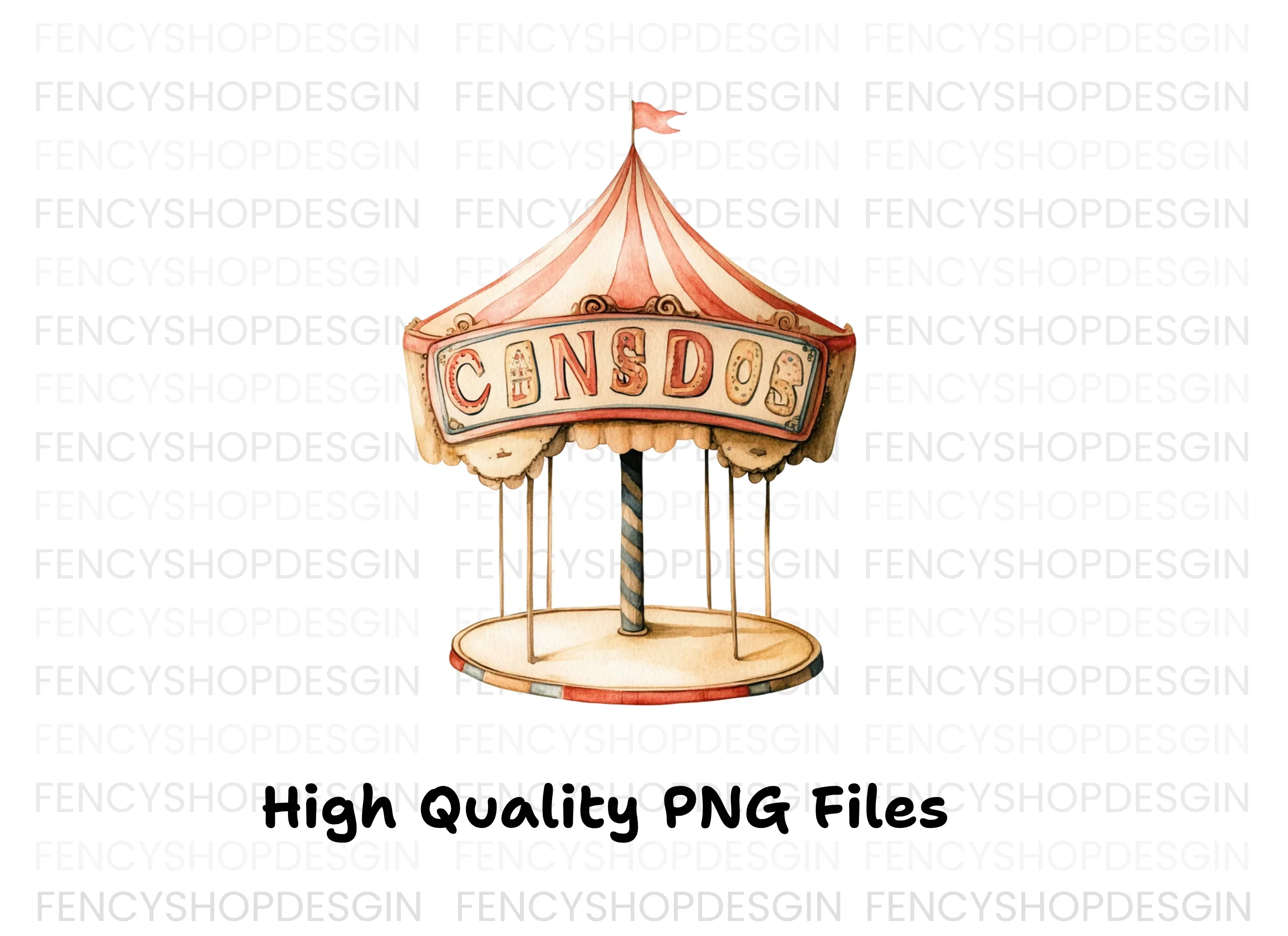 Vintage Circus Carousel Clipart Bundle - Image 3