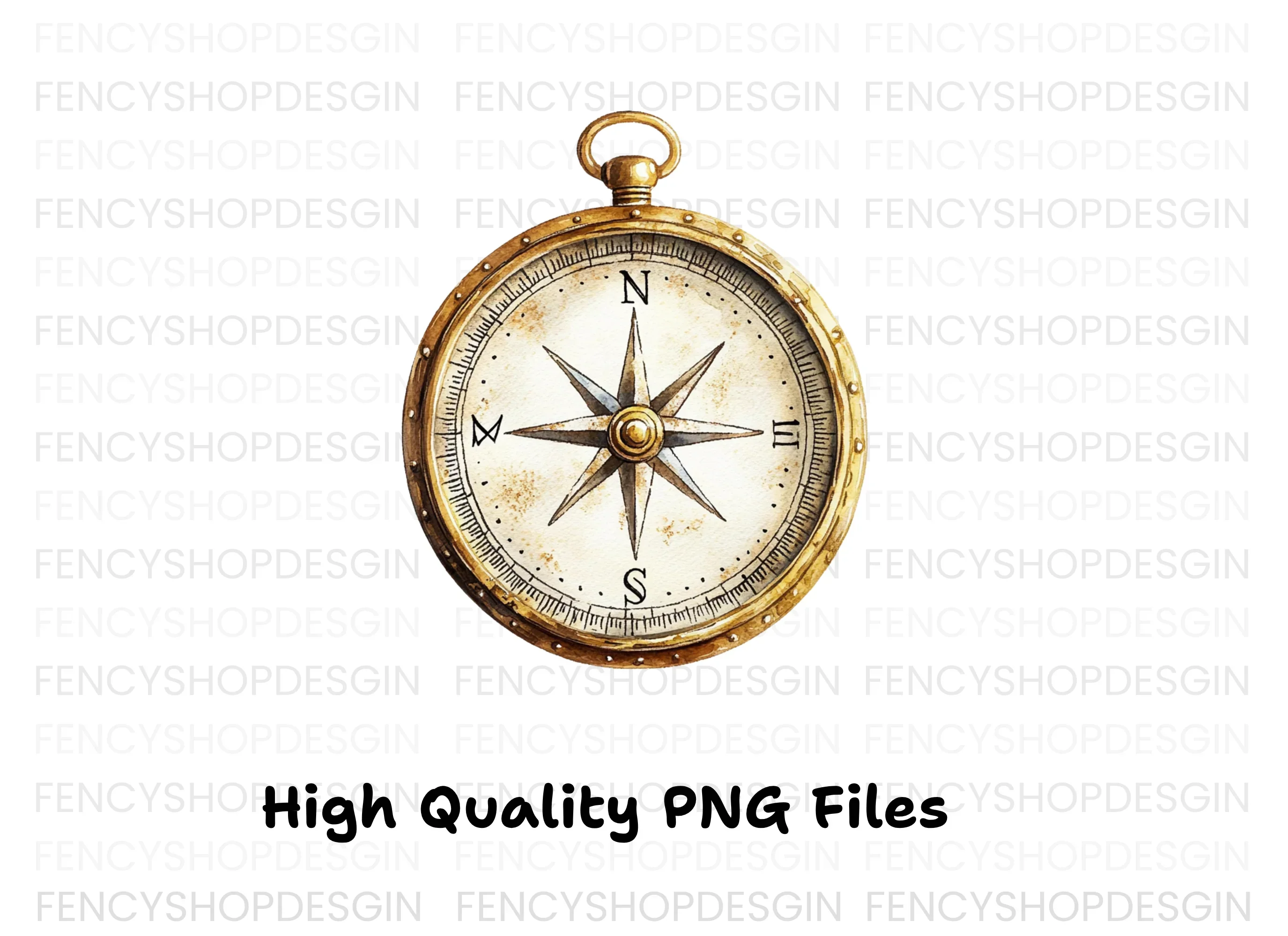 Vintage Compass Clipart Bundle - Image 3