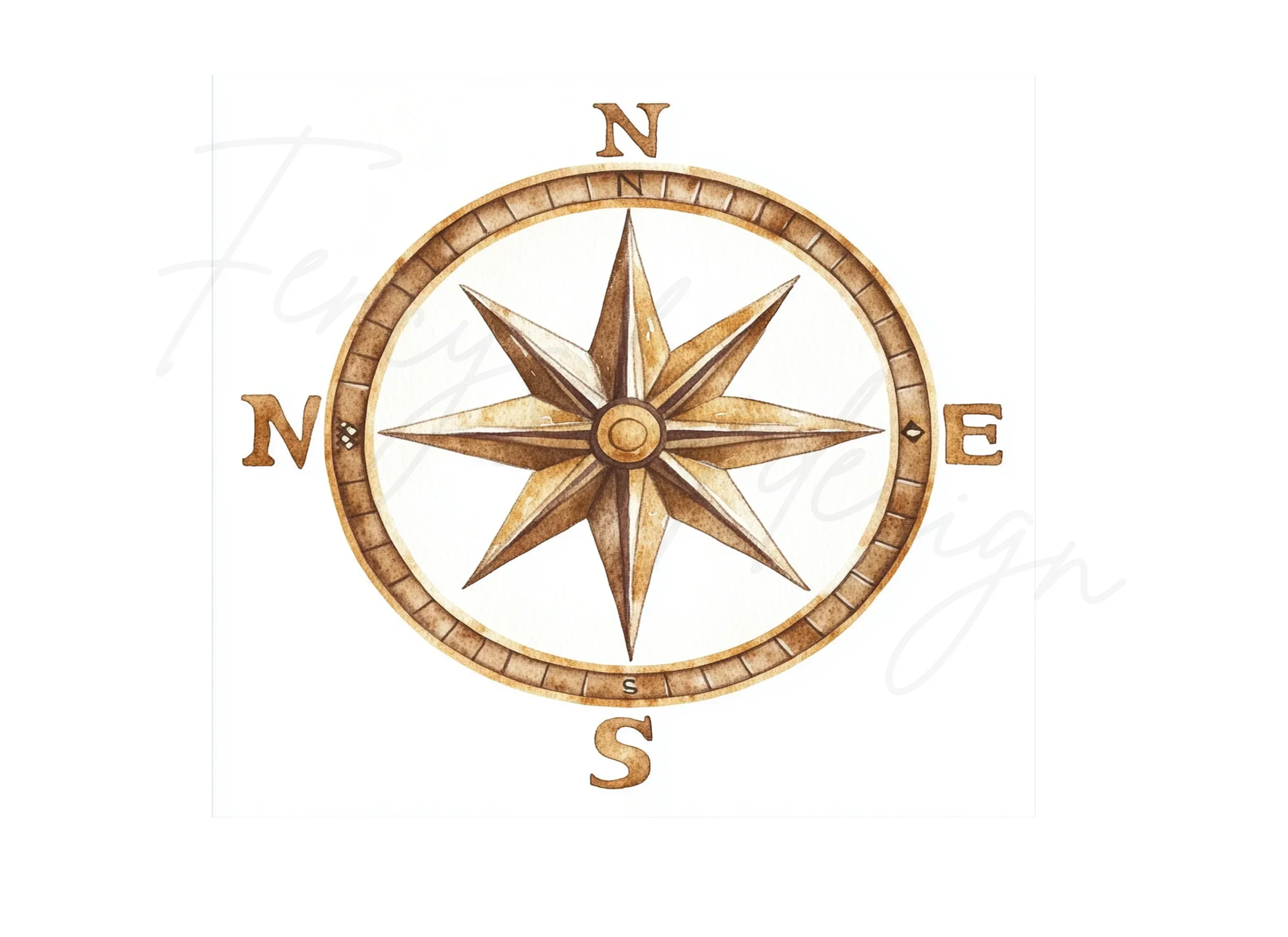 Vintage Compass Rose Clipart Bundle - Image 2