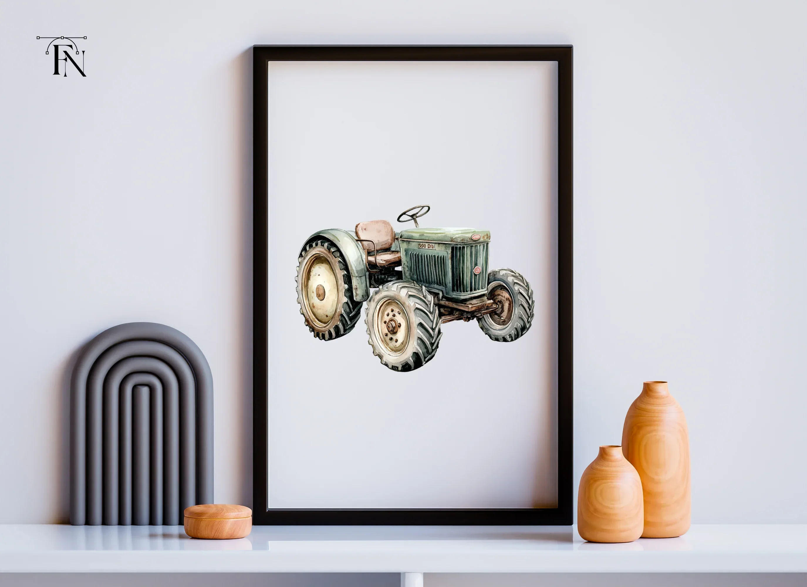 Vintage Farm Tractor Clipart Bundle - Image 3