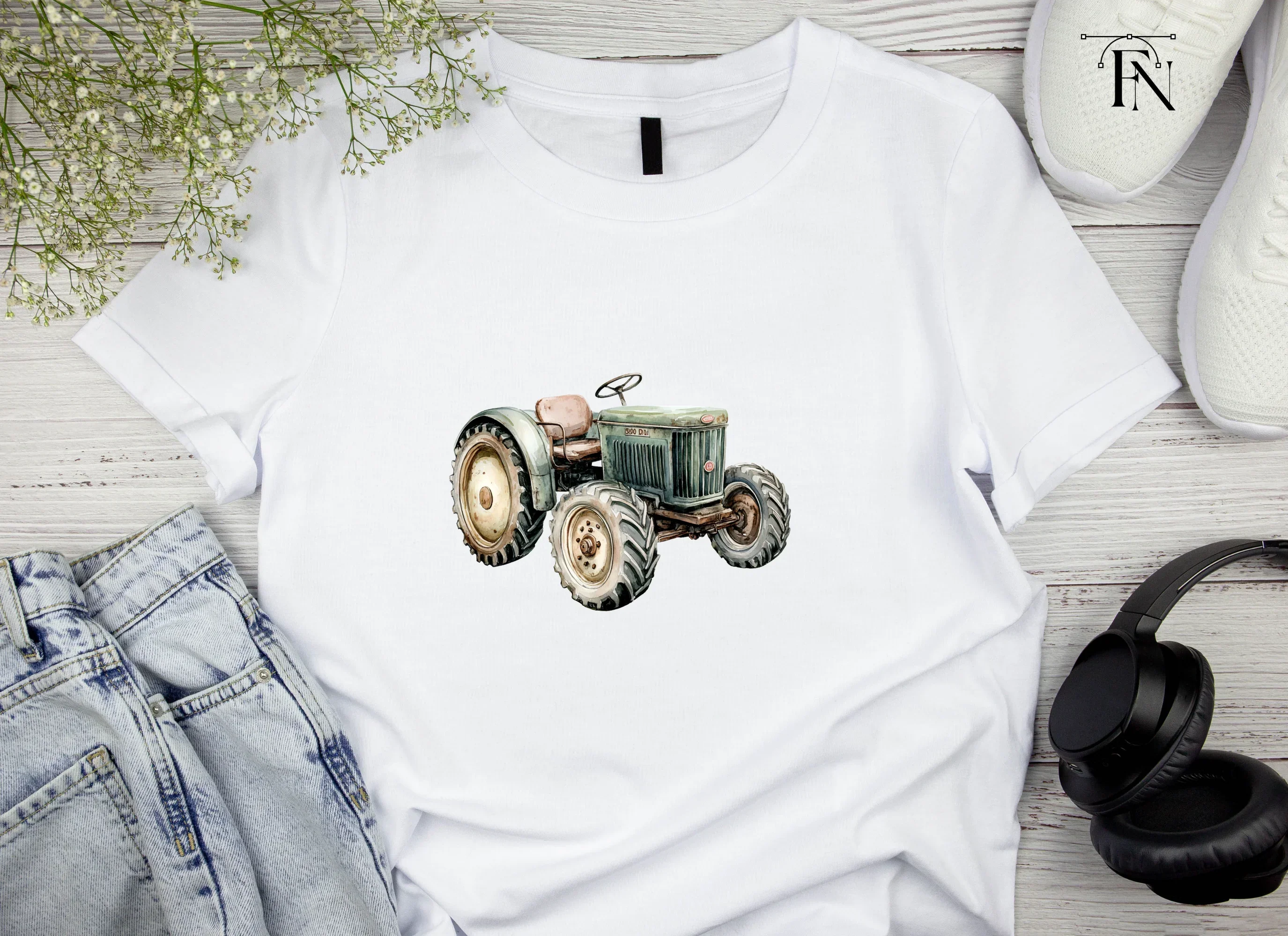Vintage Farm Tractor Clipart Bundle - Image 5