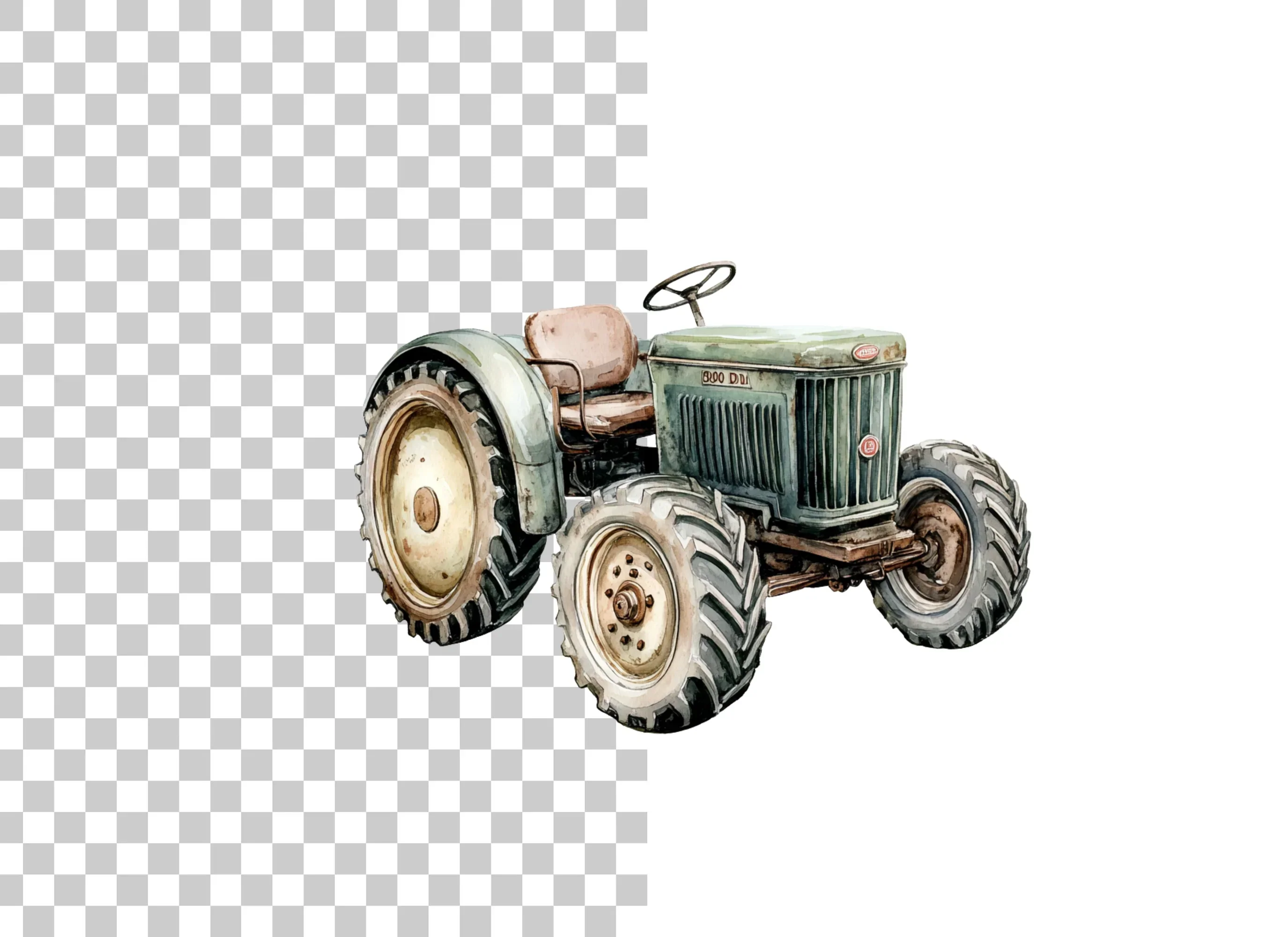 Vintage Farm Tractor Clipart Bundle - Image 6