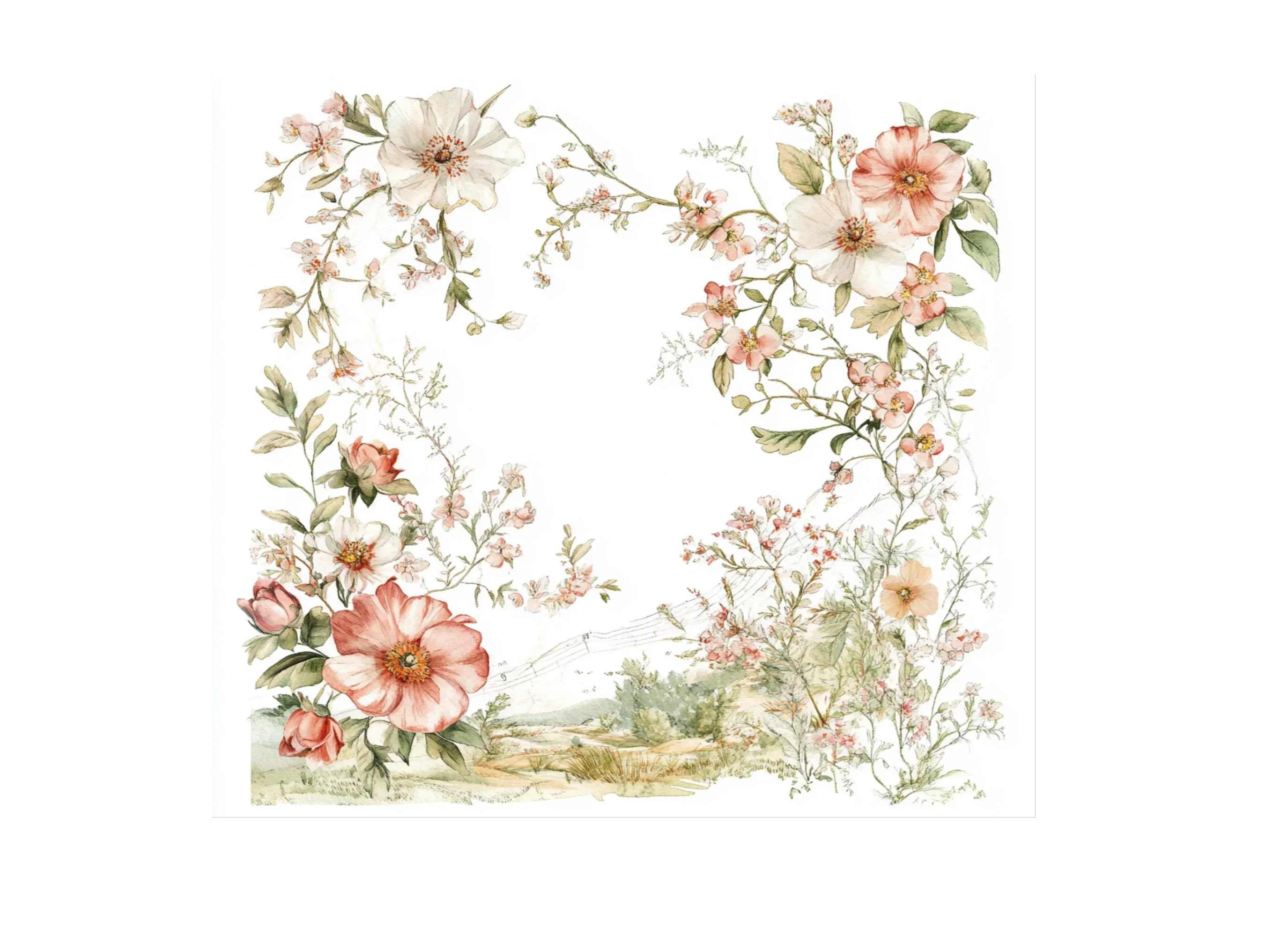 Vintage Floral Map Borders Clipart Bundle - Image 2