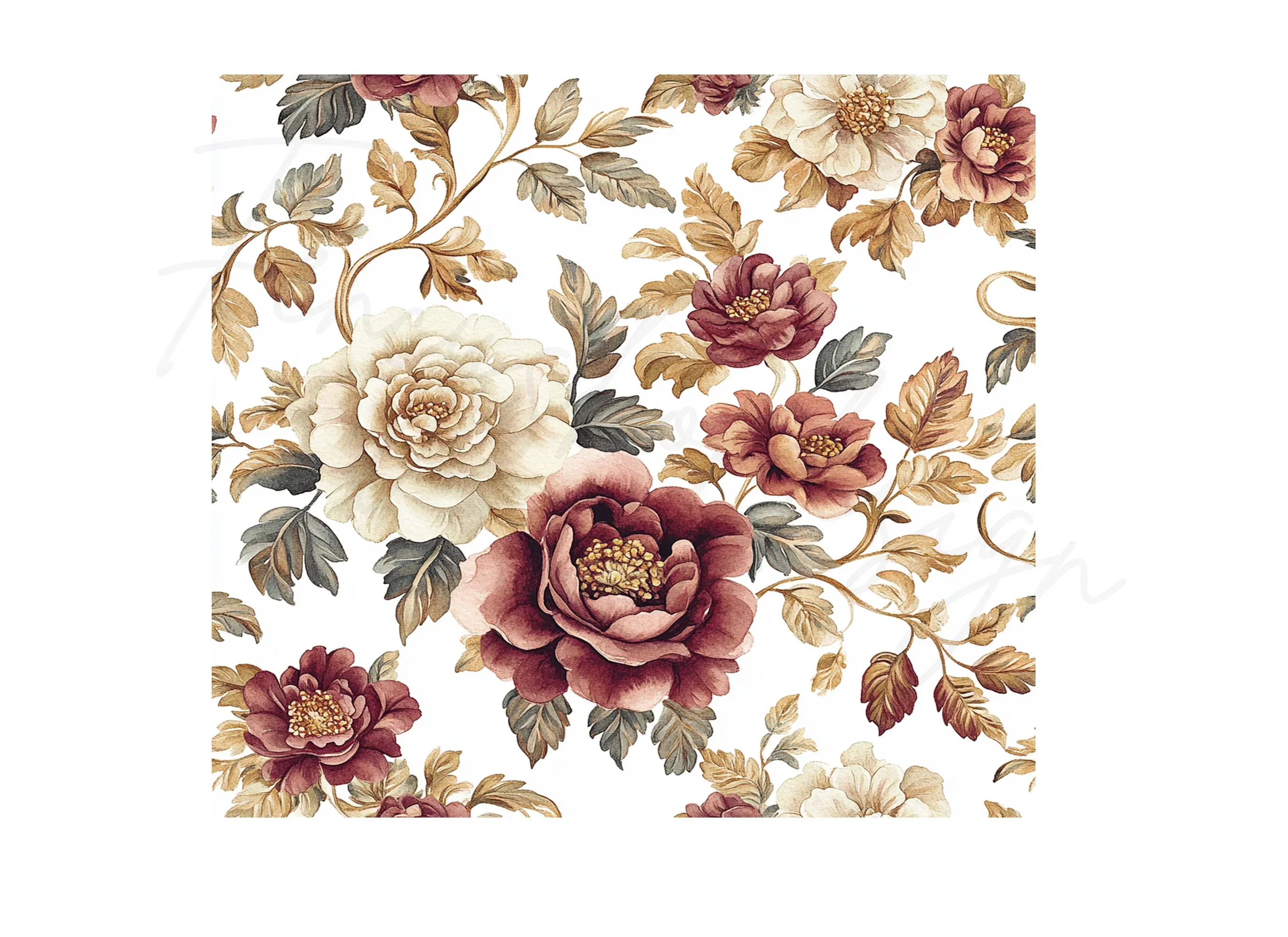 Vintage Floral Pattern Clipart Bundle - Image 2
