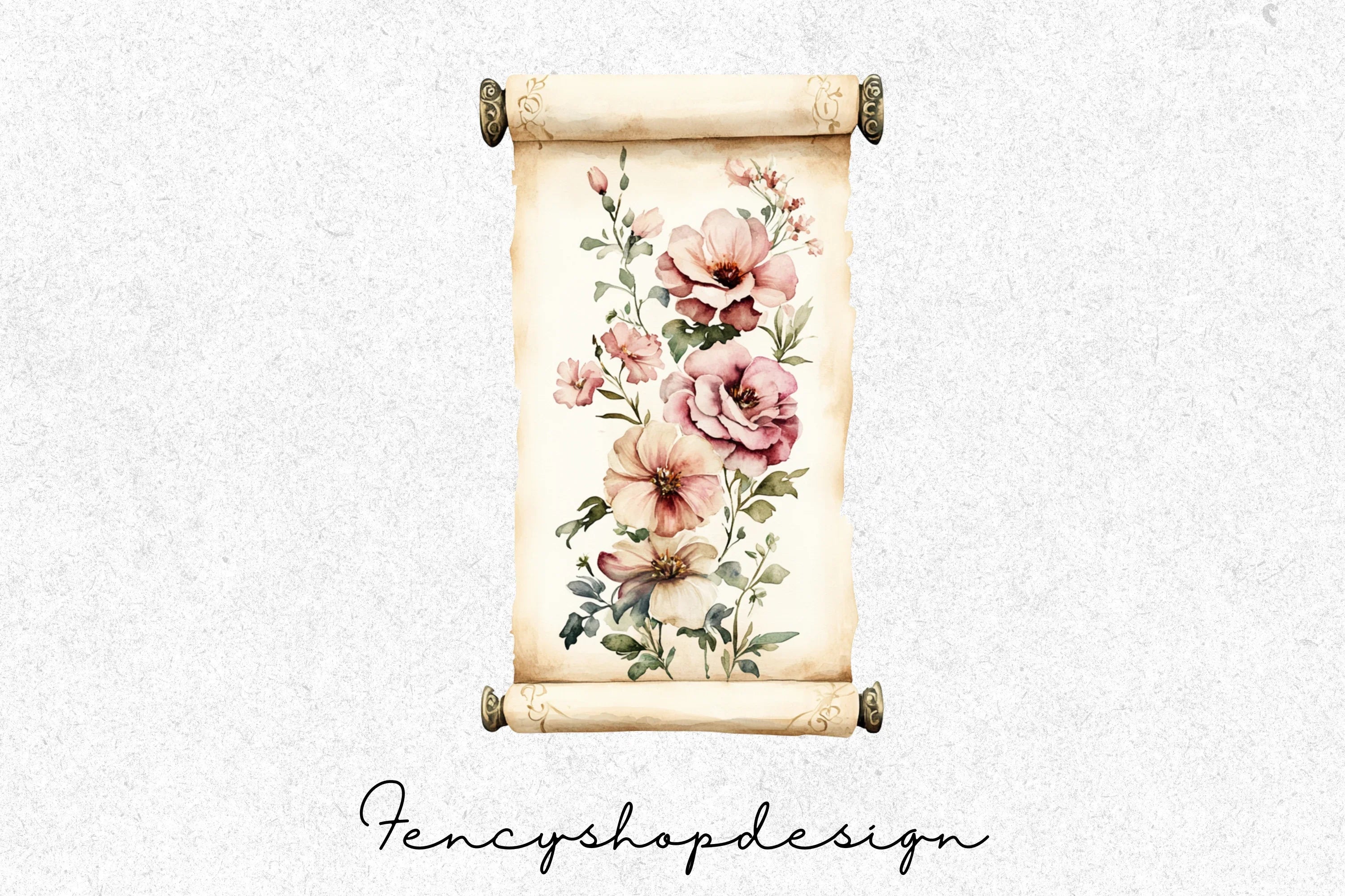 Vintage Floral Scroll Clipart Bundle - Image 4