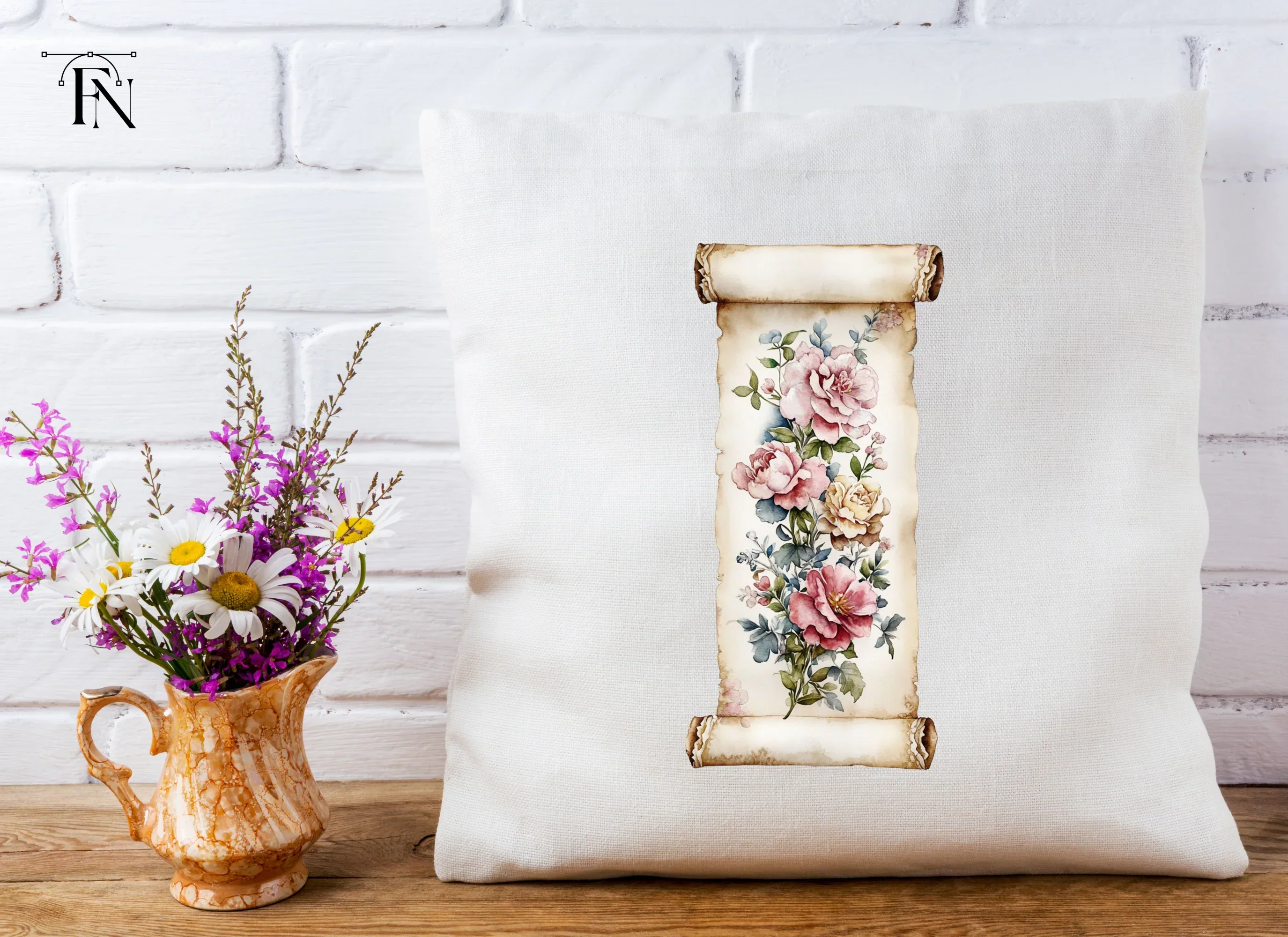 Vintage Floral Scroll Clipart Bundle - Image 4