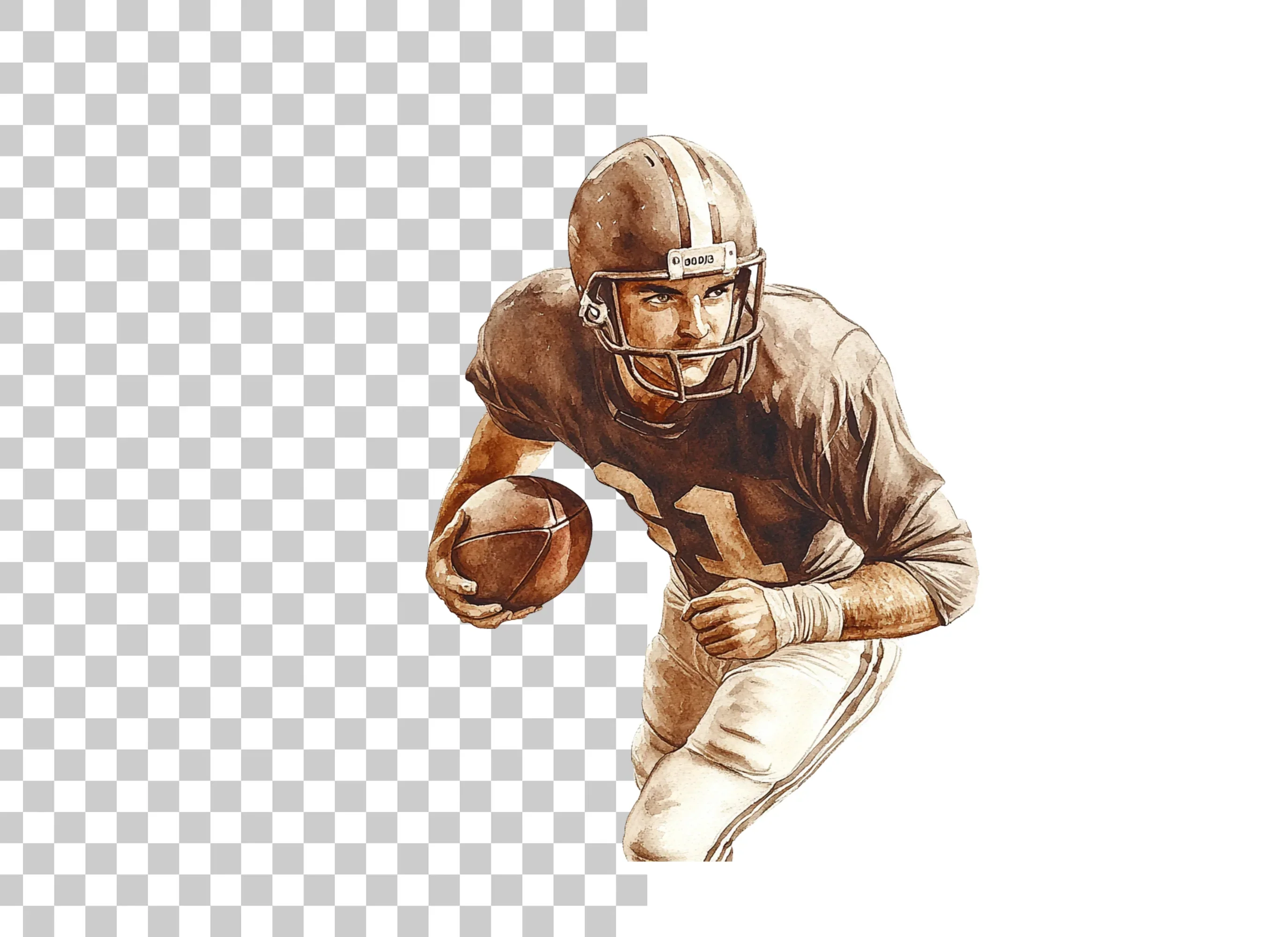 Vintage Football Player Clipart Bundle - Image 2
