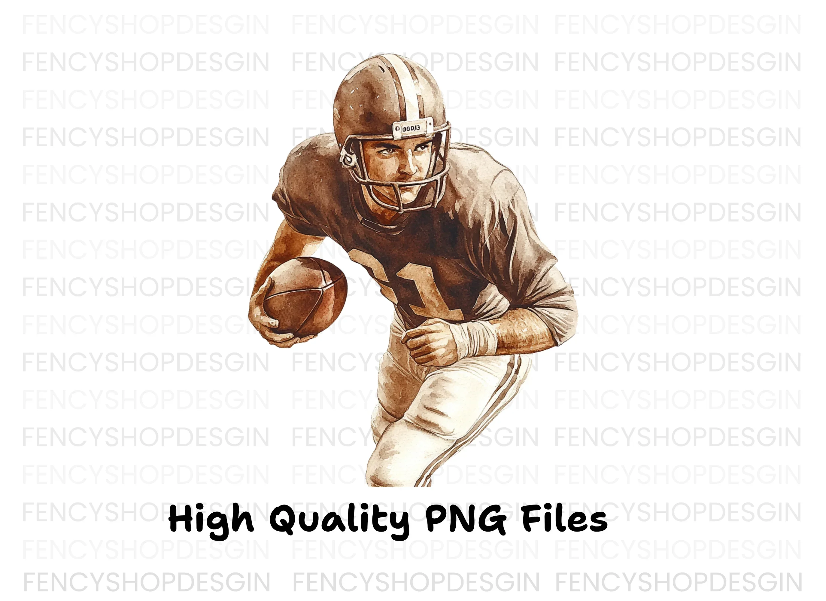 Vintage Football Player Clipart Bundle - Image 3