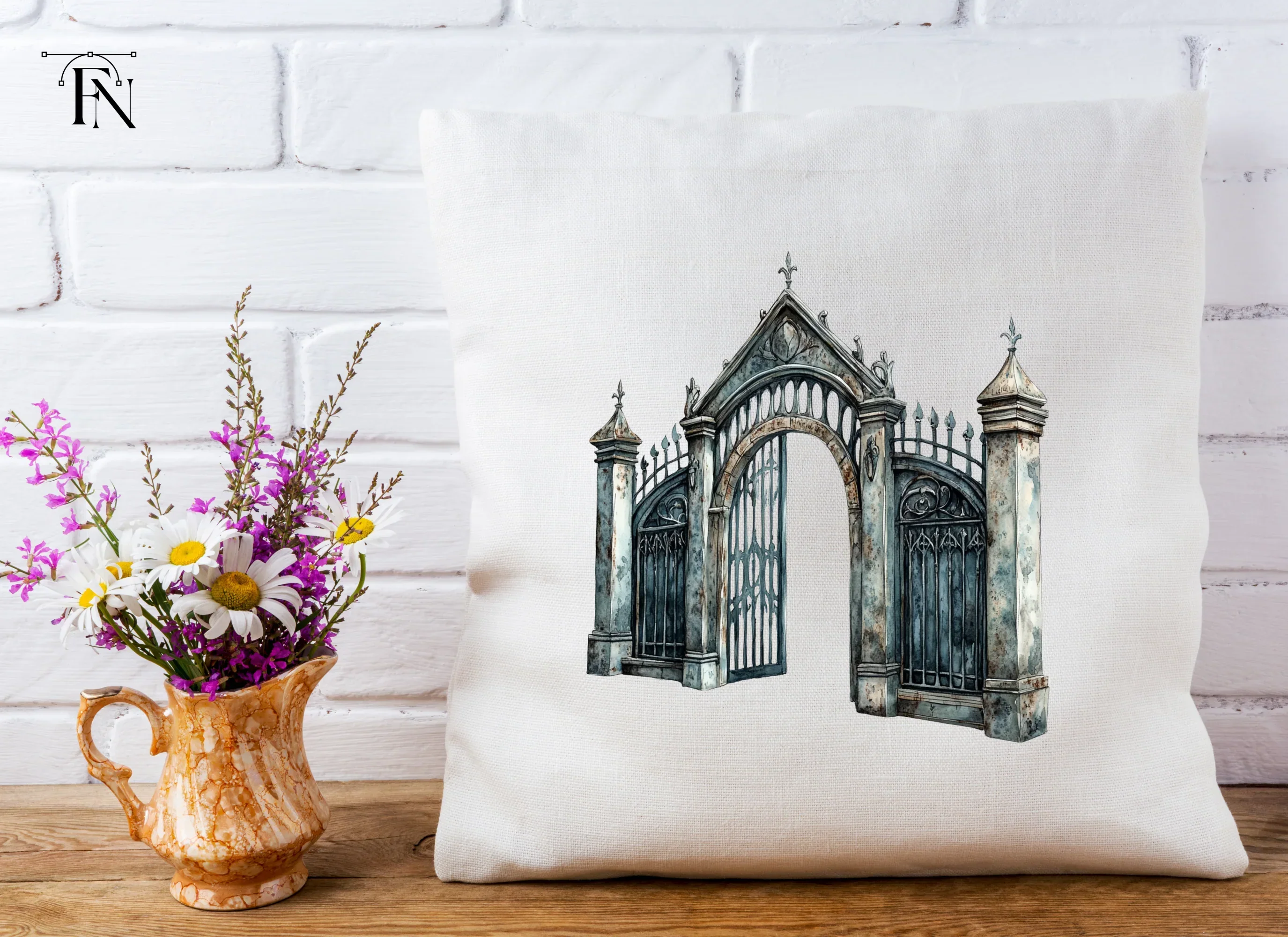 Vintage Gothic Cemetery Gate Clipart Bundle - Image 5