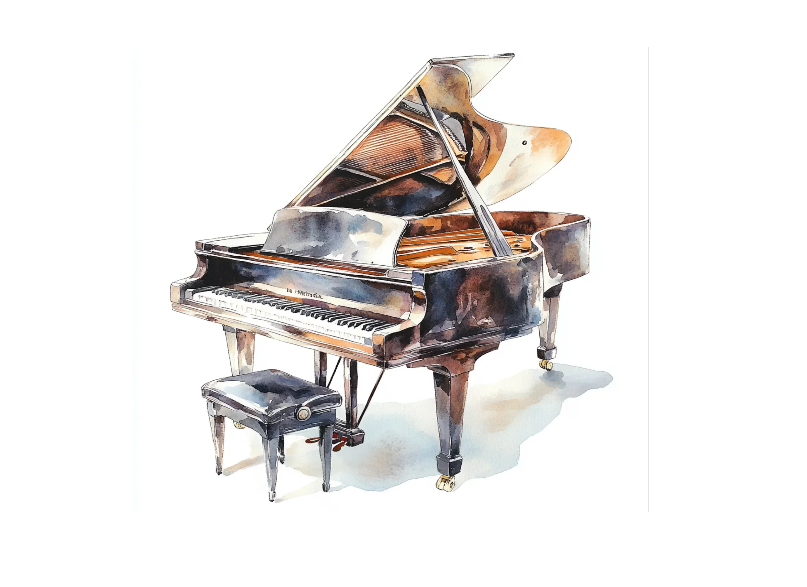 Vintage Grand Piano Clipart Bundle - Image 2