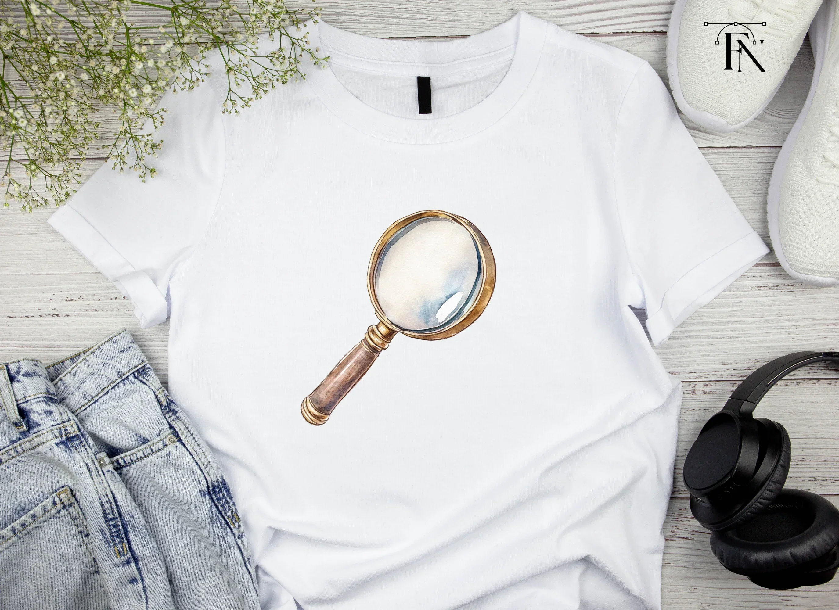 Vintage Magnifying Glass Clipart Bundle - Image 4