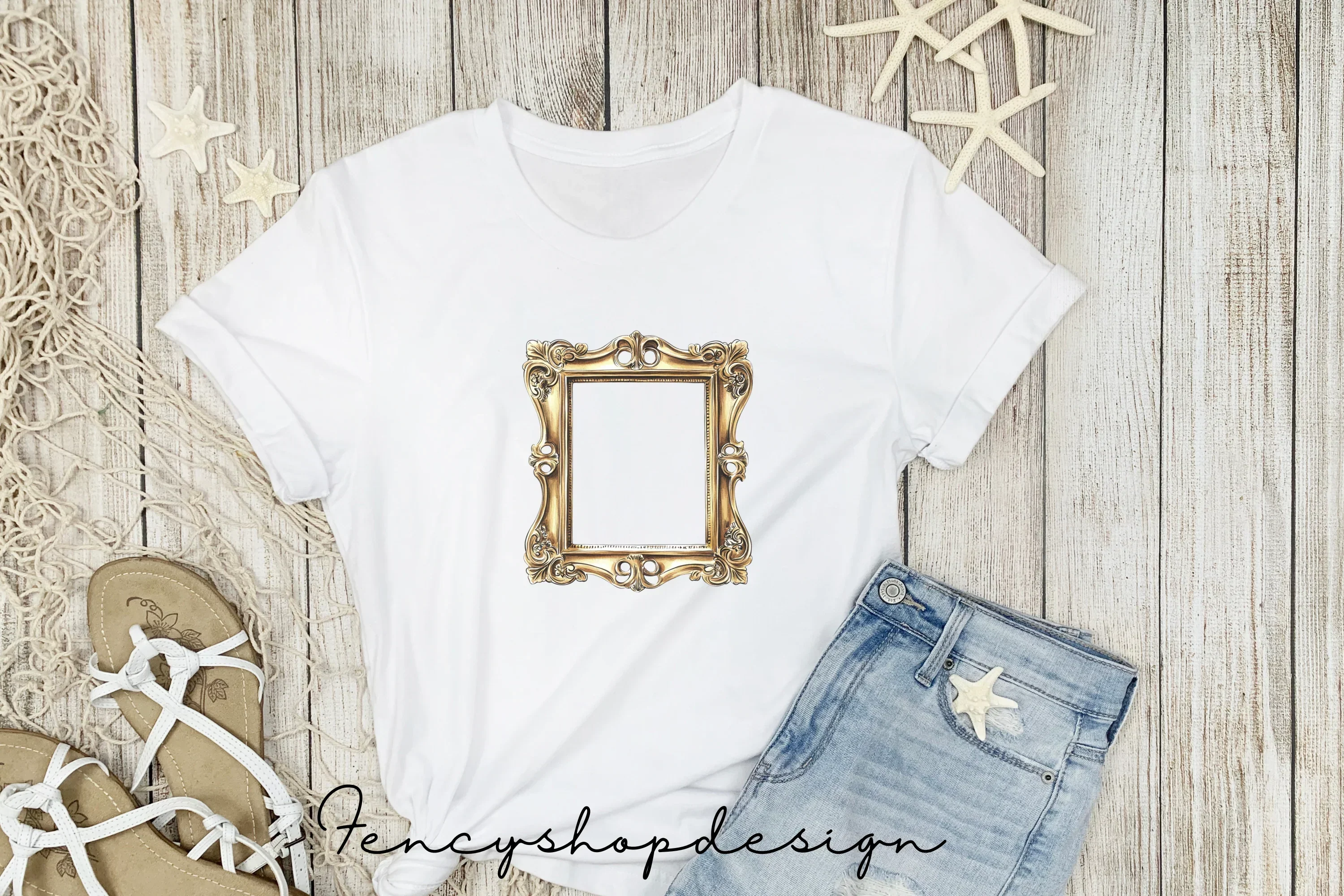 Vintage Ornate Gold Frames Clipart Bundle - Image 6