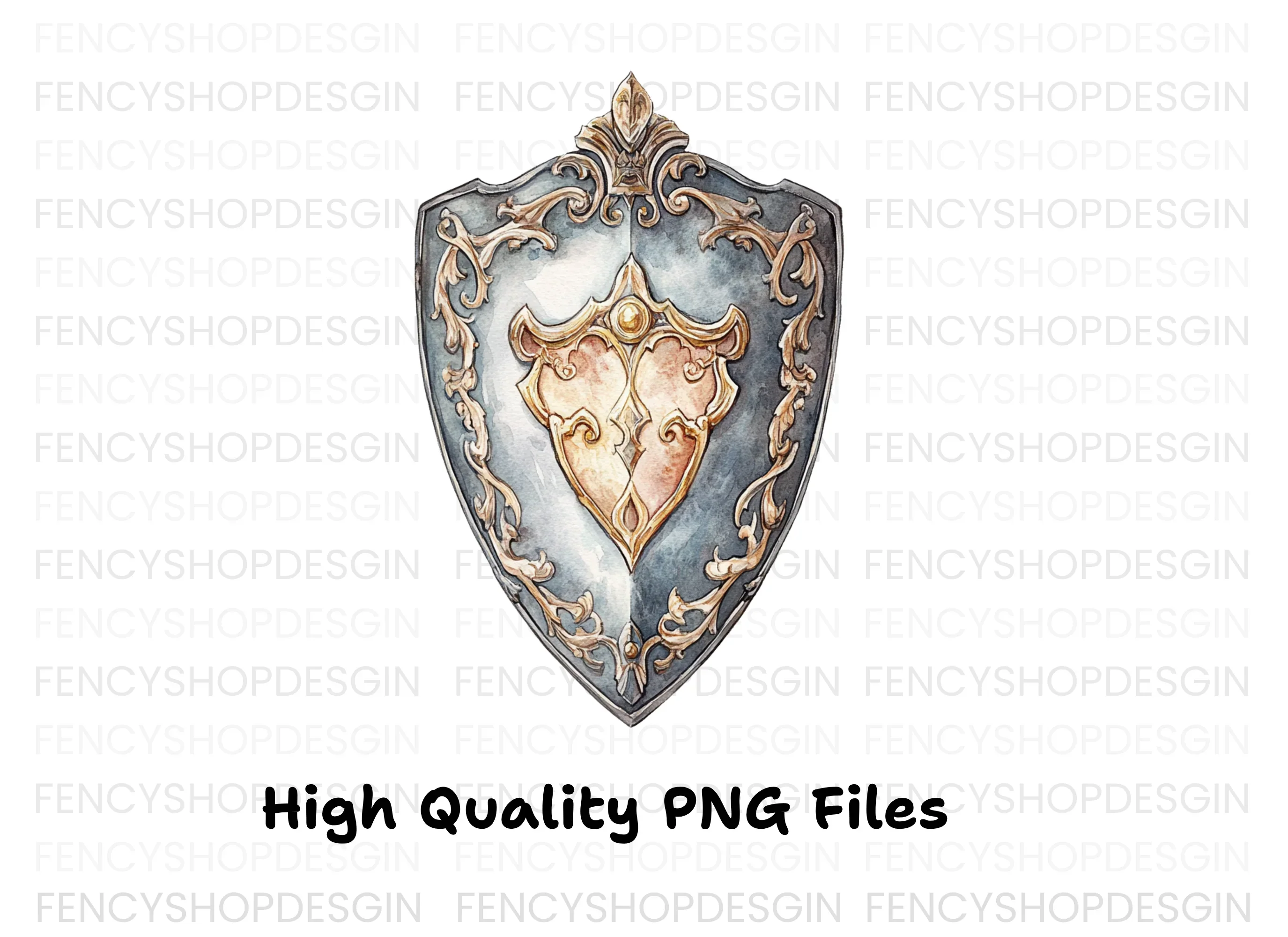 Vintage Ornate Shield Clipart Bundle - Image 3