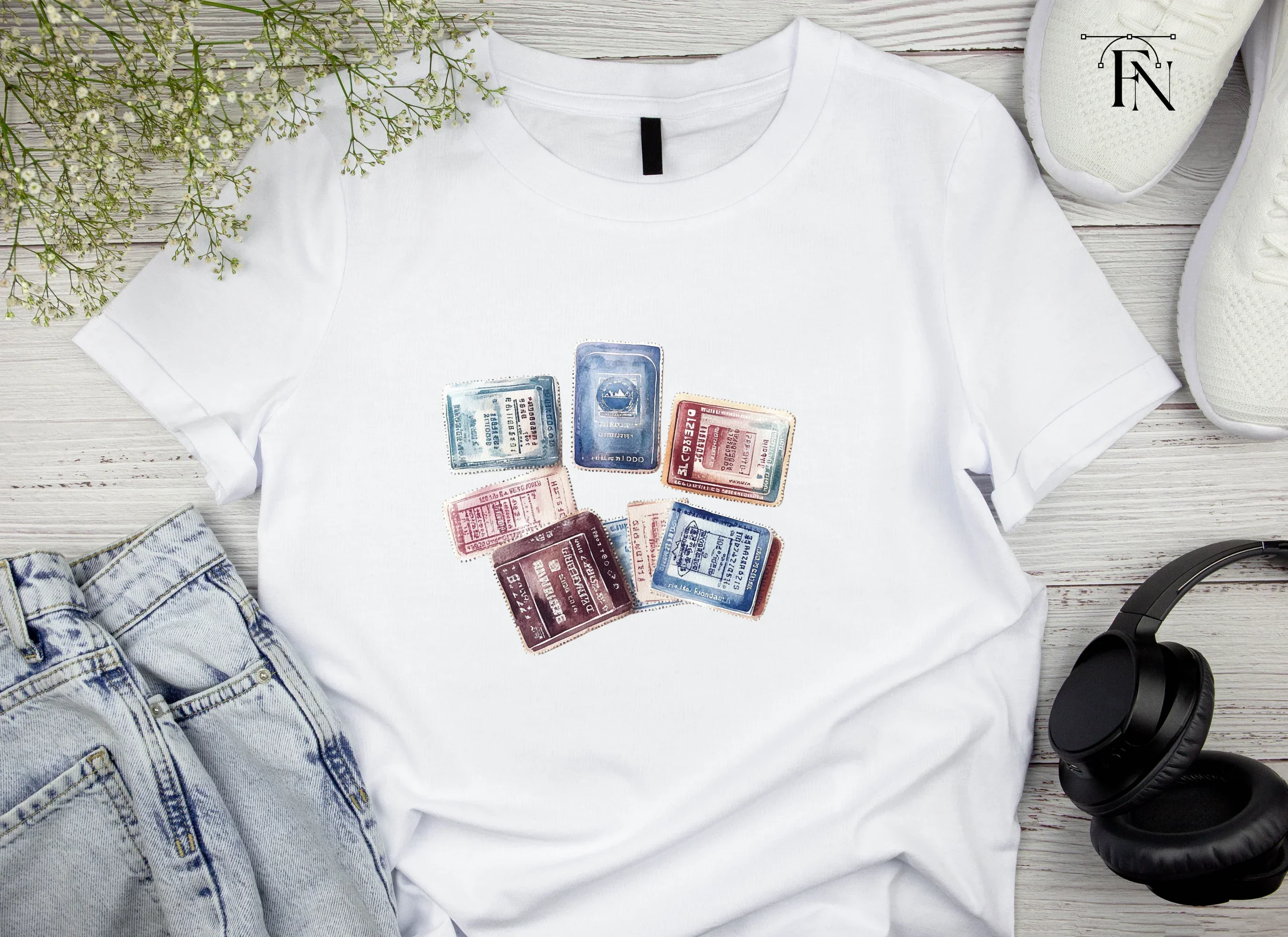 Vintage Passport Stamps Clipart Bundle - Image 4