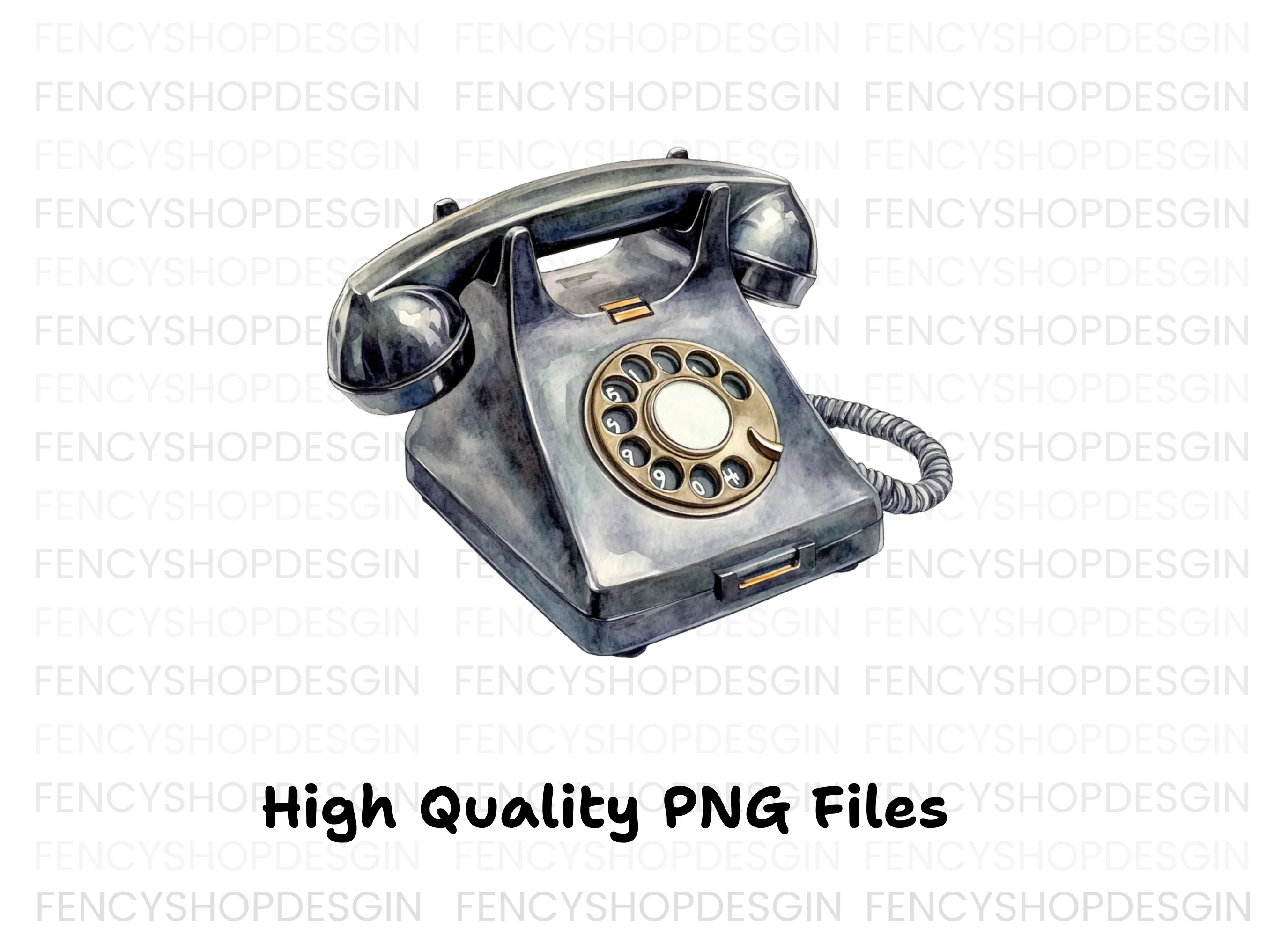 Vintage Rotary Phone Clipart Bundle - Image 2