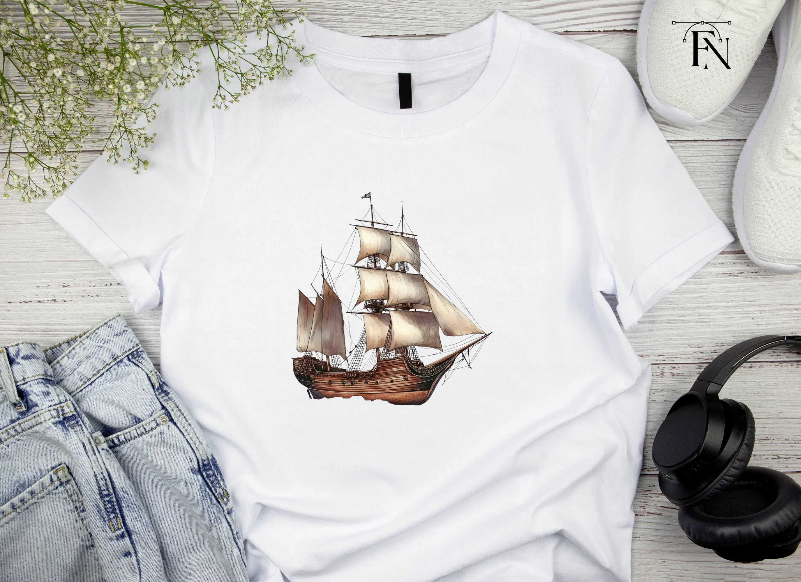 Vintage Sailing Ships Clipart Bundle - Image 4