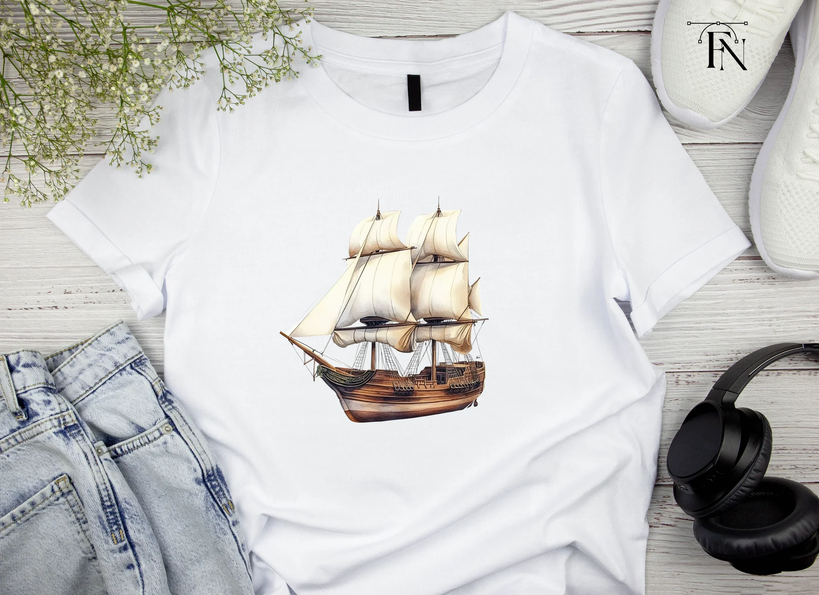 Vintage Sailing Ships Clipart Bundle - Image 4