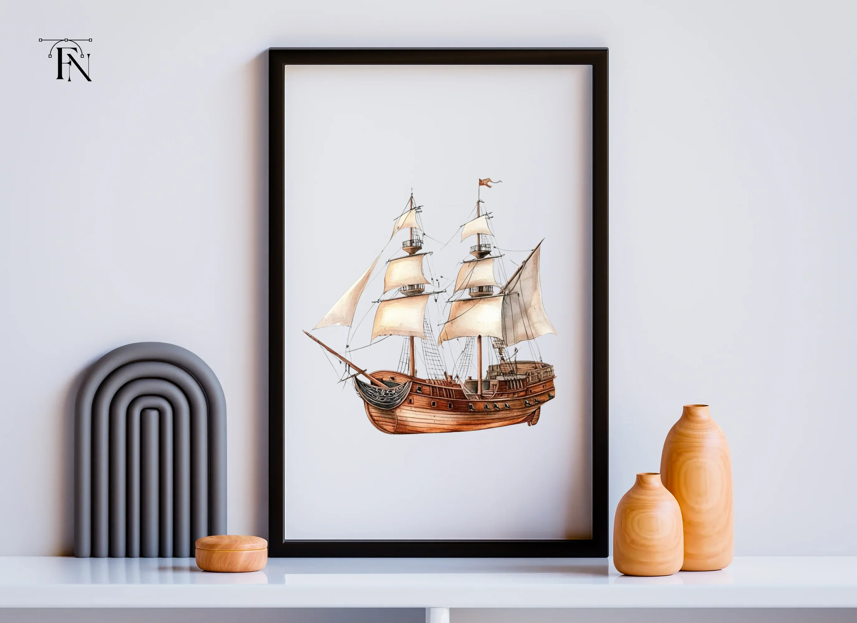 Vintage Sailing Ships Clipart Bundle - Image 6