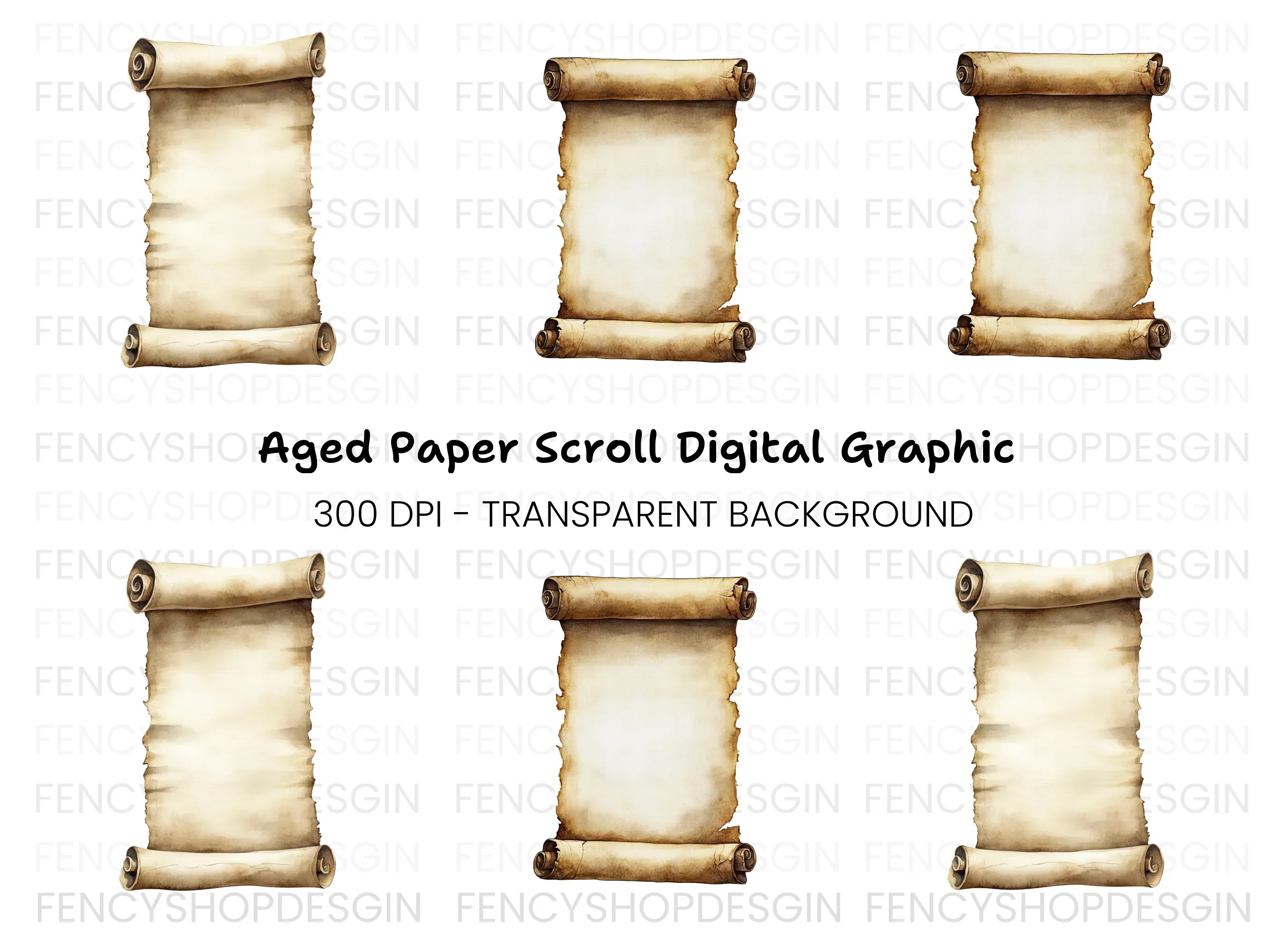 Vintage Scroll Clipart Bundle