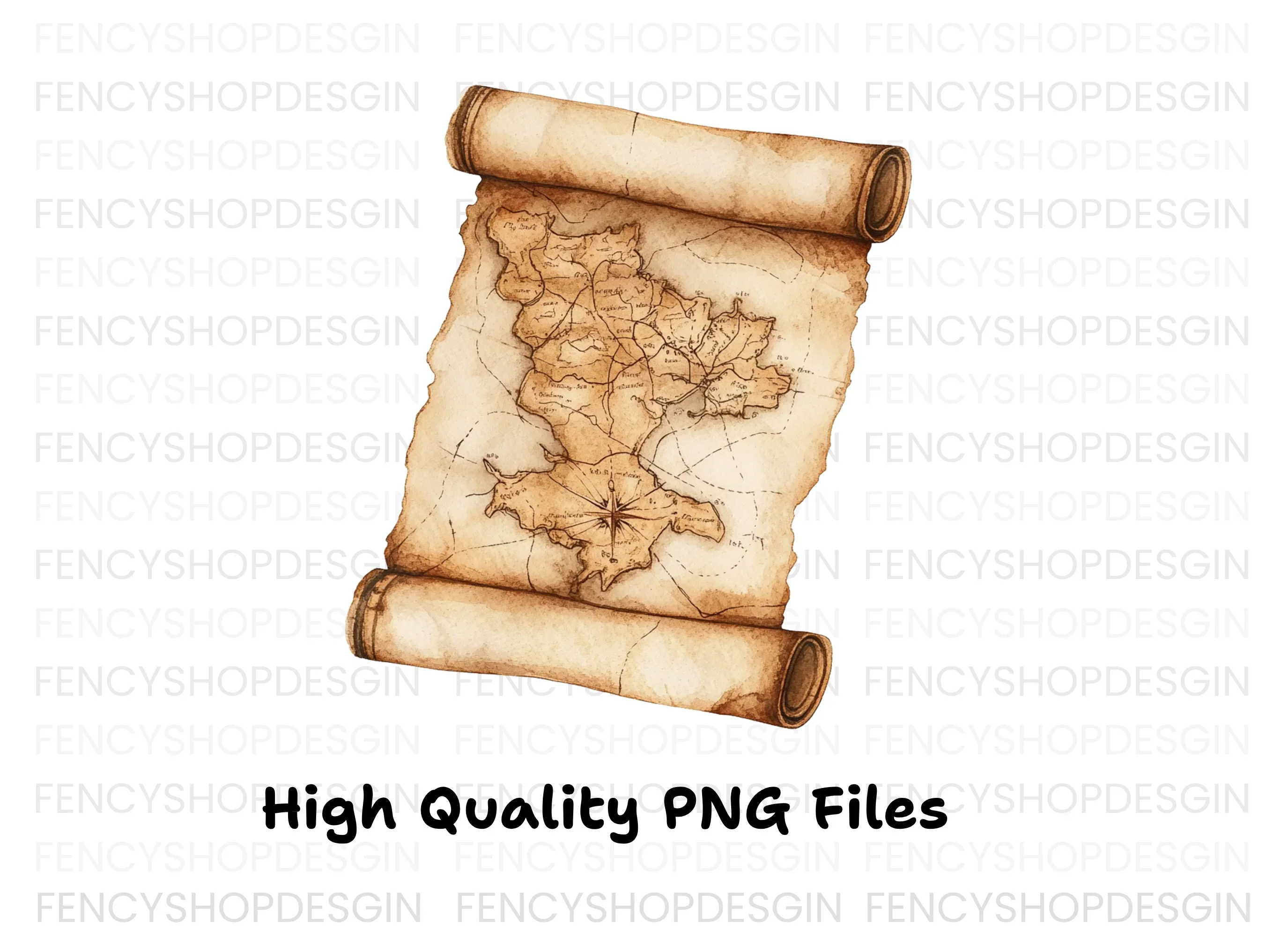 Vintage Scroll Map Clipart Bundle - Image 2
