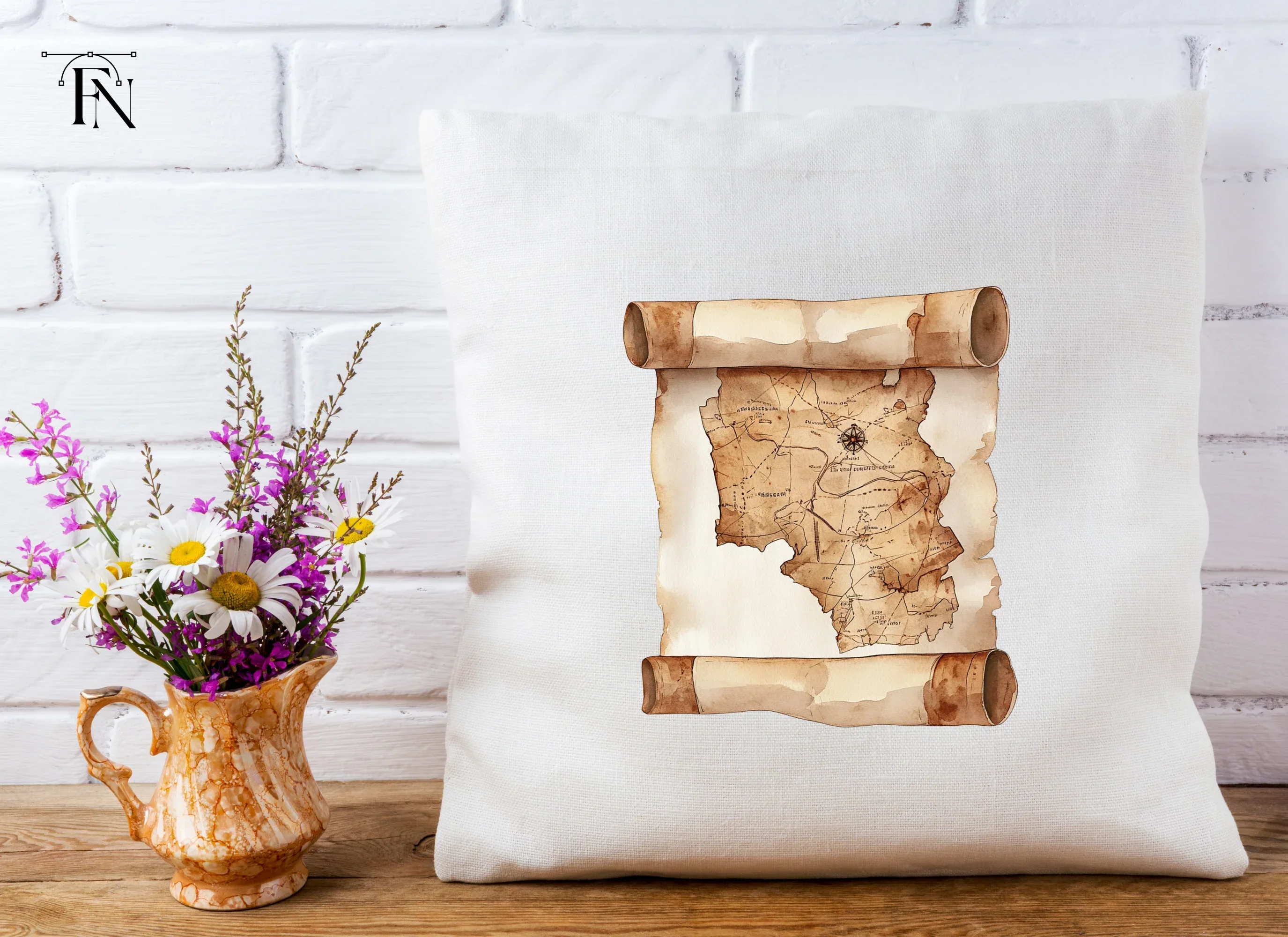 Vintage Scroll Map Clipart Bundle - Image 4