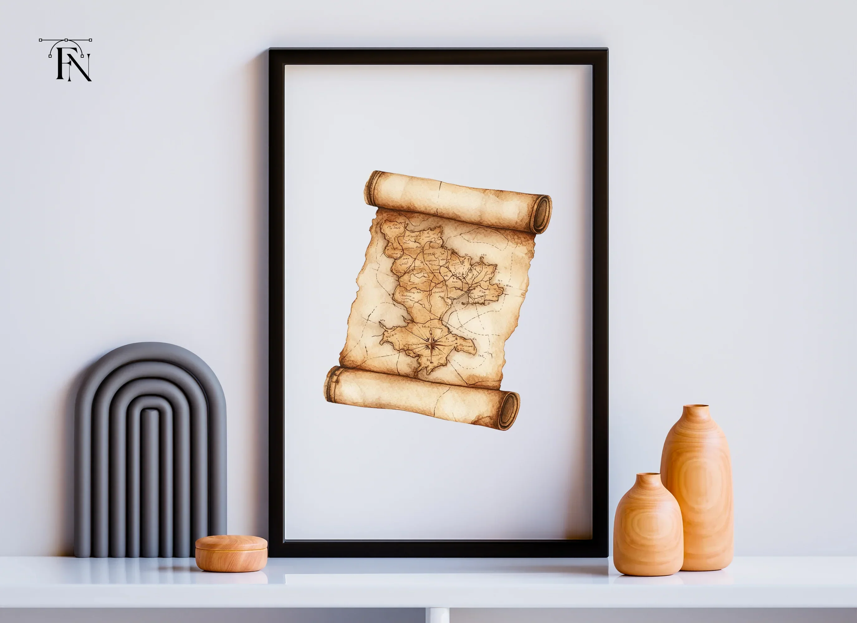 Vintage Scroll Map Clipart Bundle - Image 5
