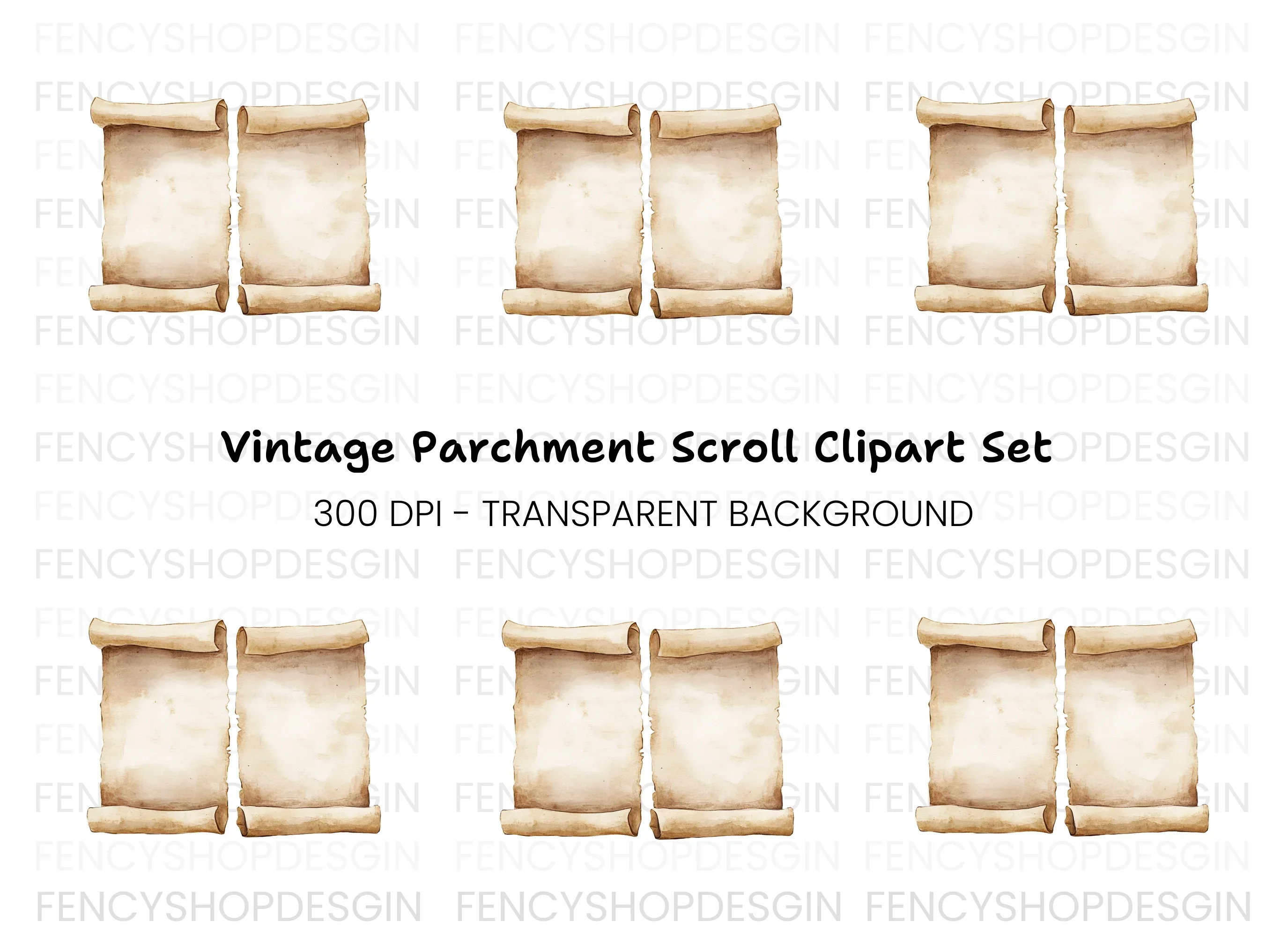 Vintage Scrolls Clipart Bundle