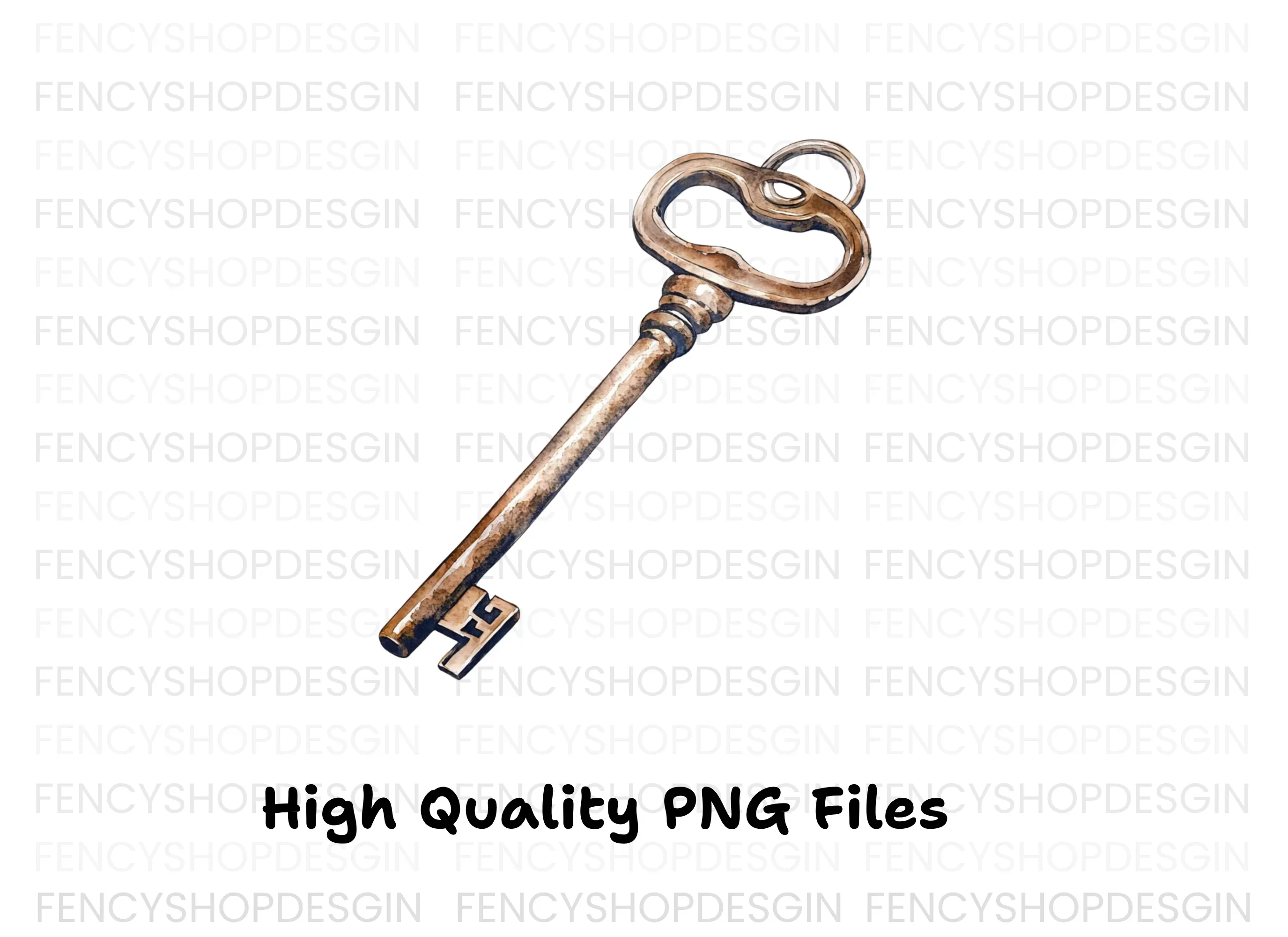 Vintage Skeleton Key Clipart Bundle - Image 2
