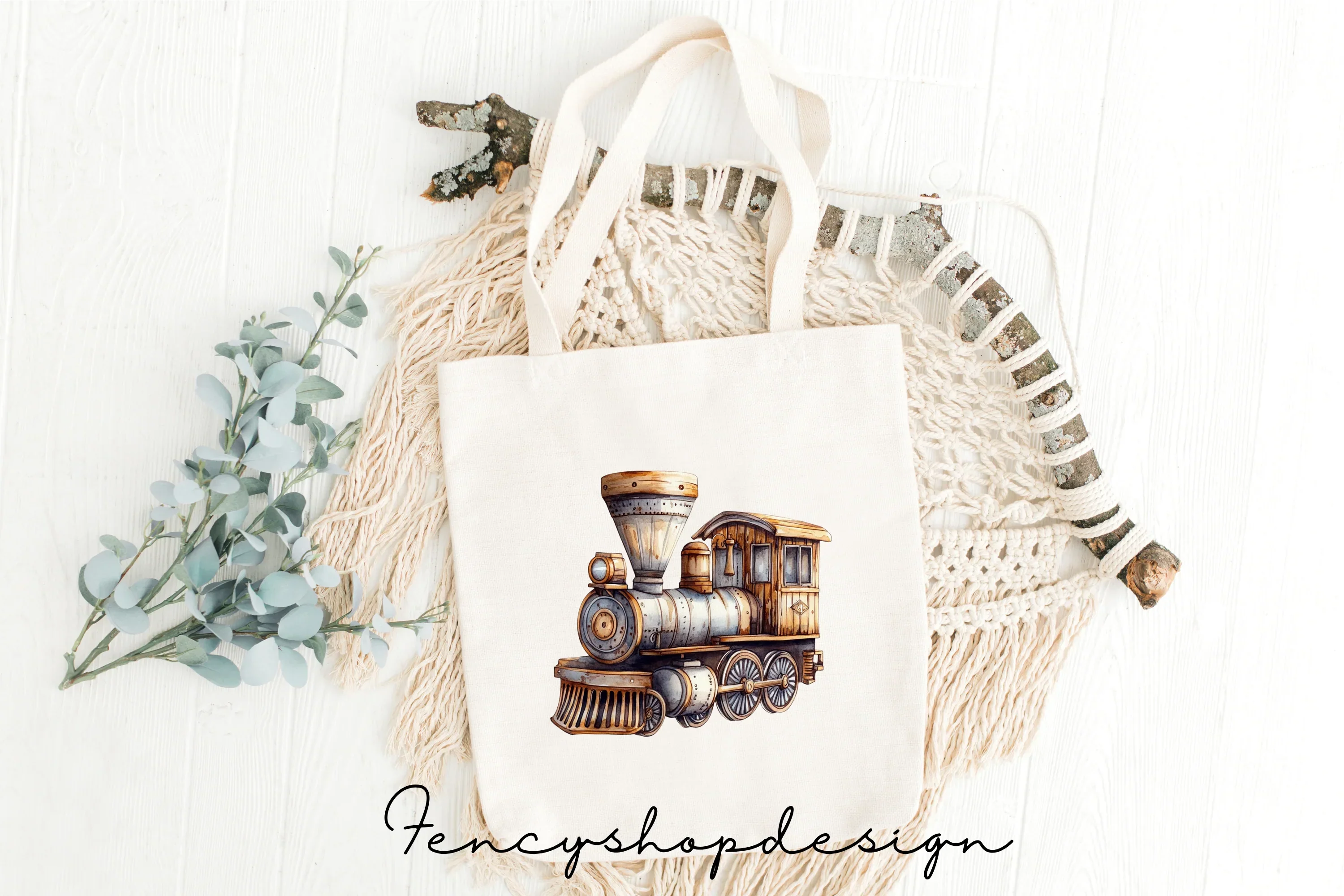 Vintage Steam Train Clipart Bundle - Image 8
