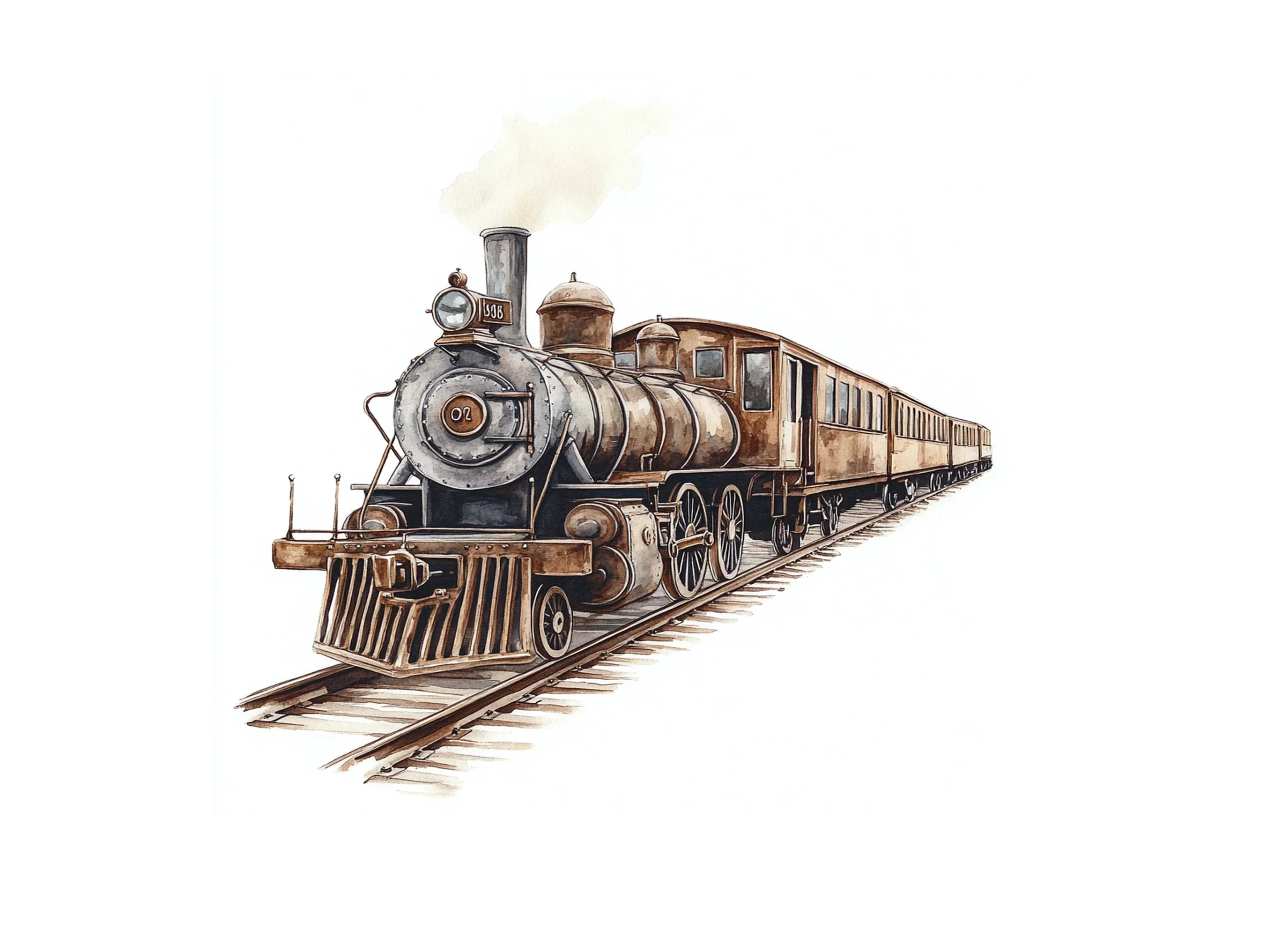 Vintage Steam Train Clipart Bundle - Image 2