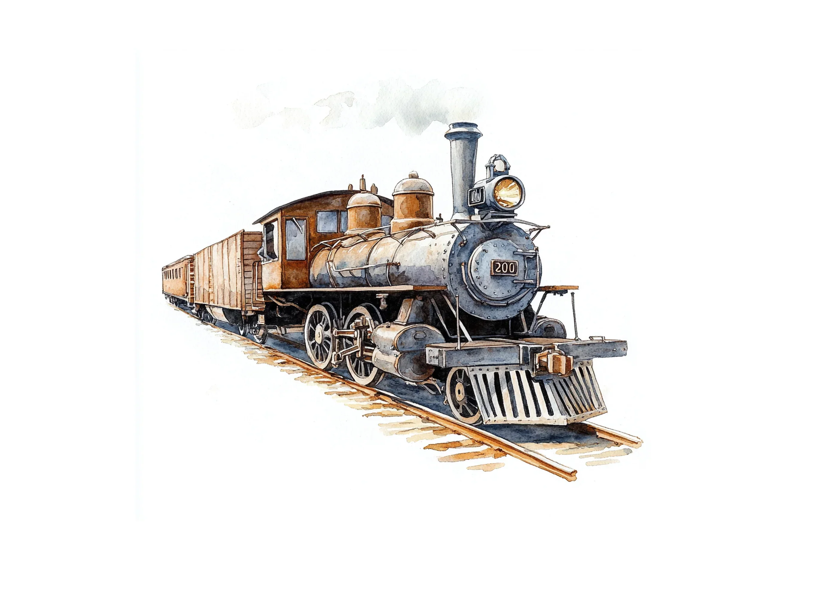 Vintage Steam Train Clipart Bundle - Image 3