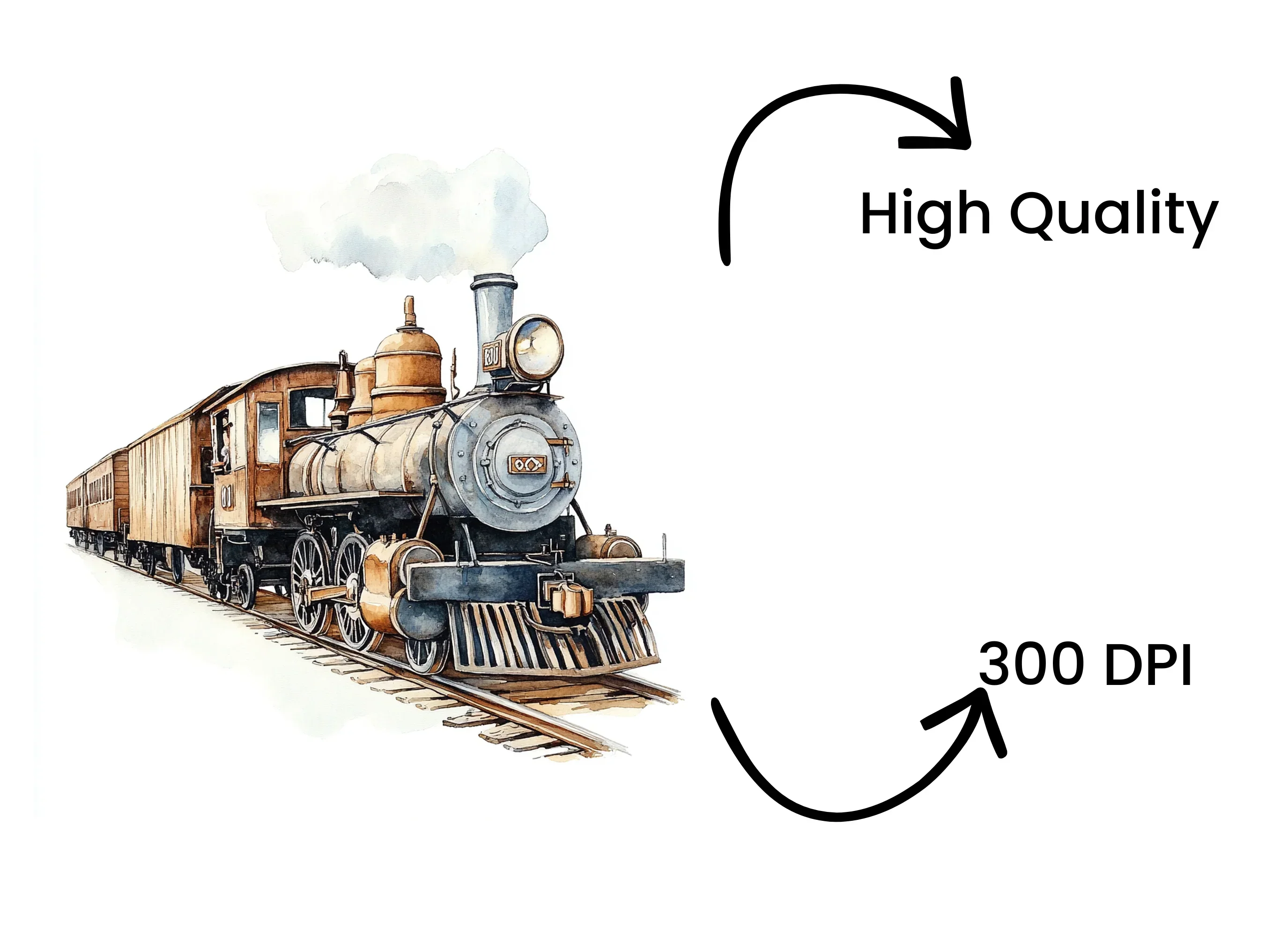 Vintage Steam Train Clipart Bundle - Image 4