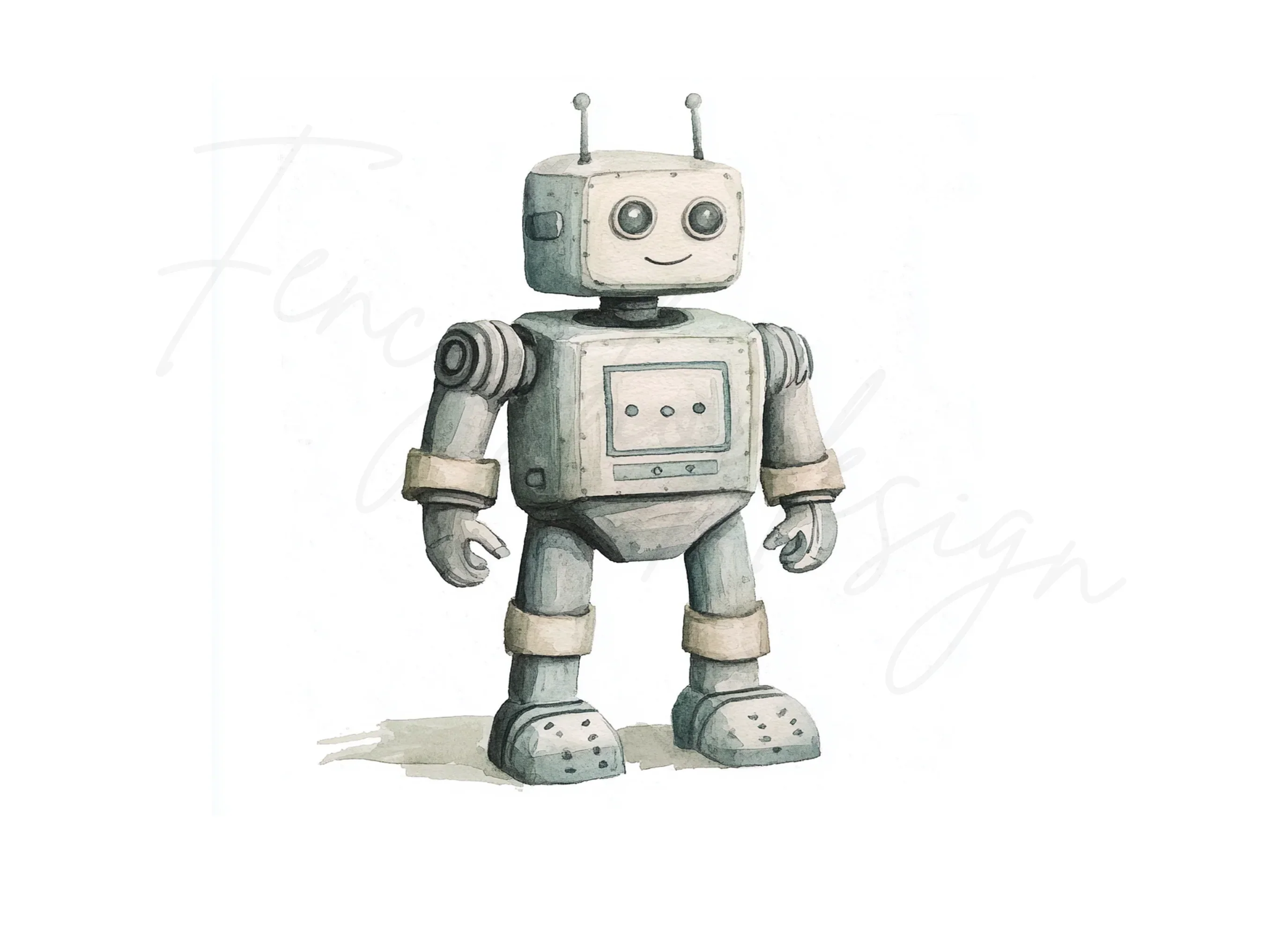 Vintage Style Robot Clipart Bundle - Image 2