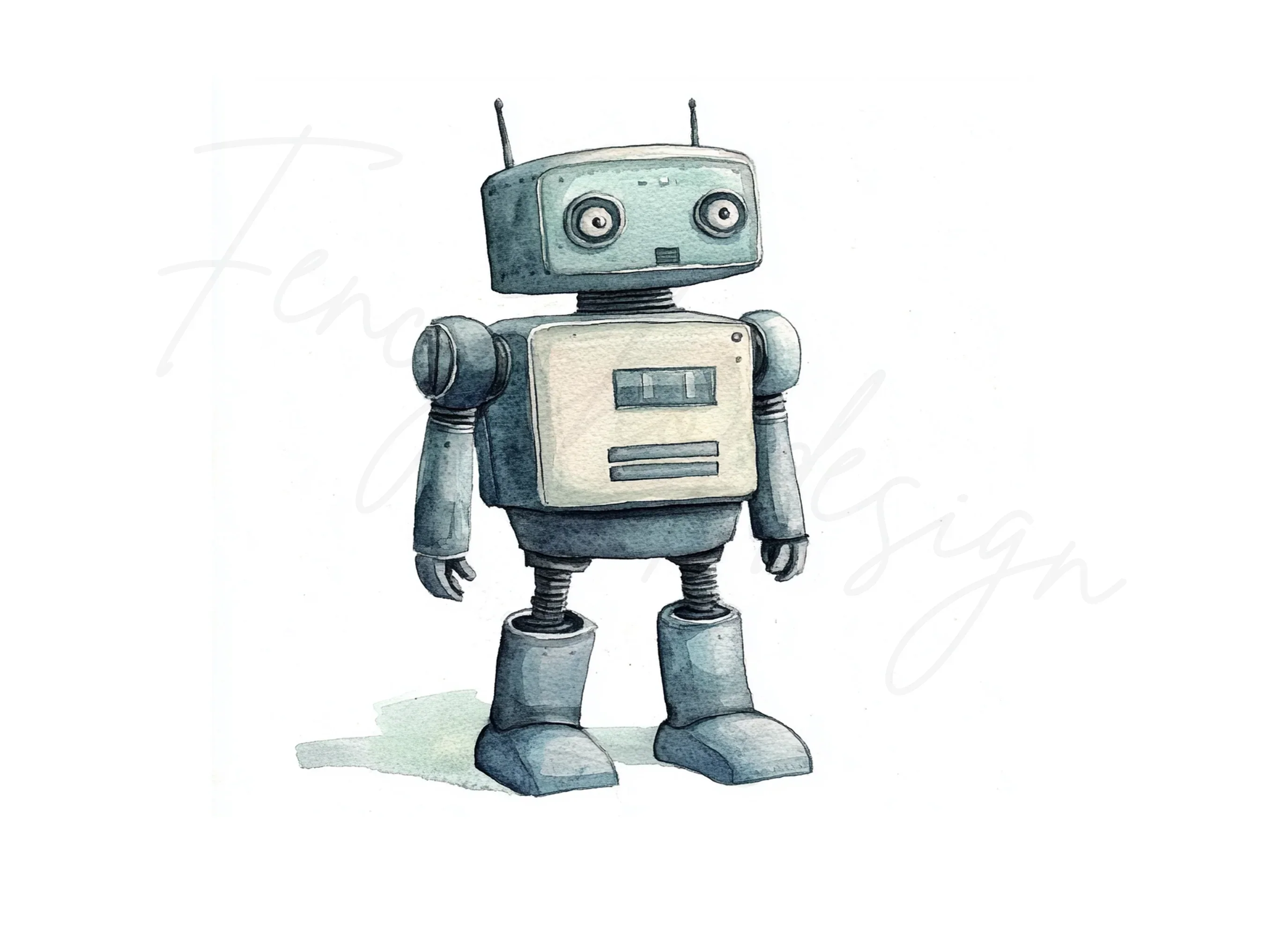 Vintage Style Robot Clipart Bundle - Image 3