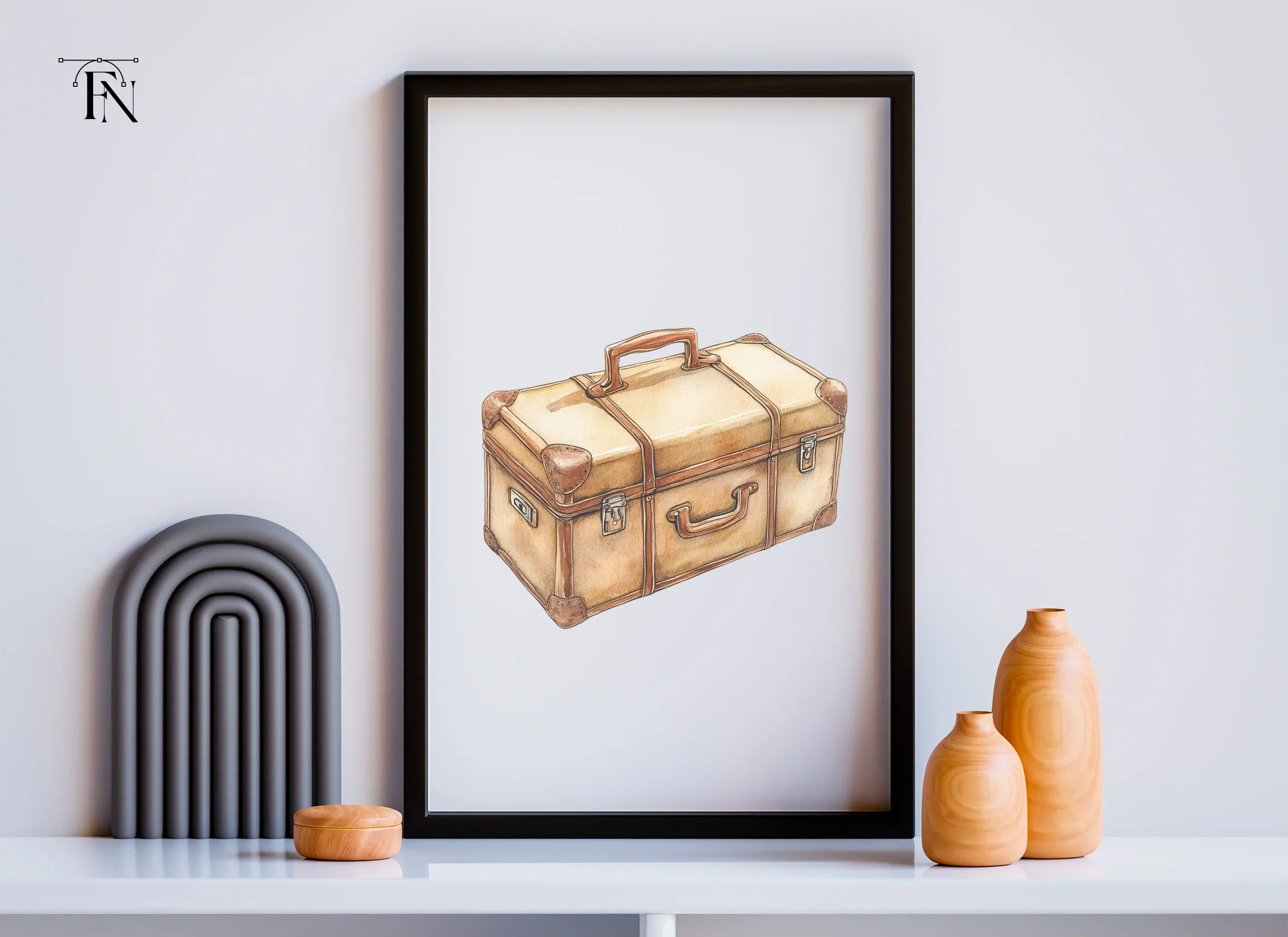 Vintage Suitcase Clipart Bundle - Image 3